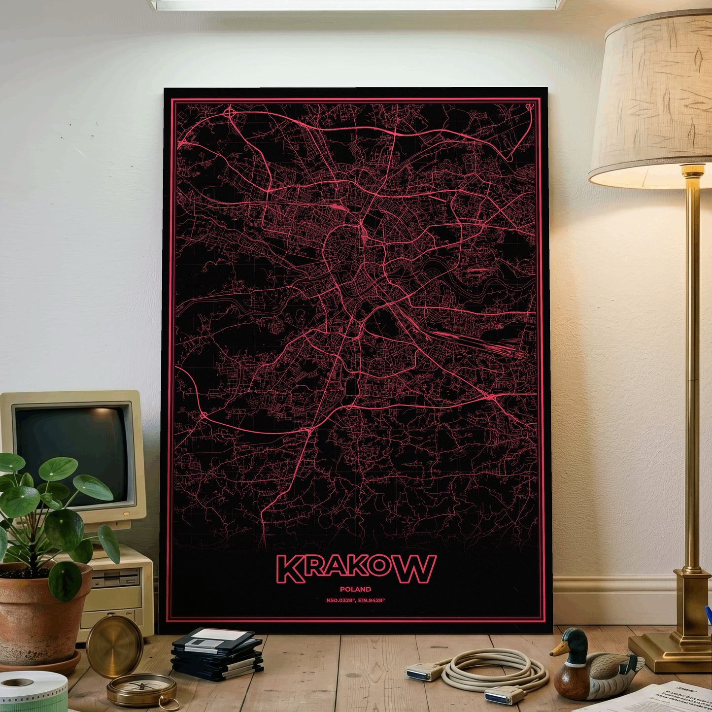 Krakow Phosphor Map Poster - System Alert