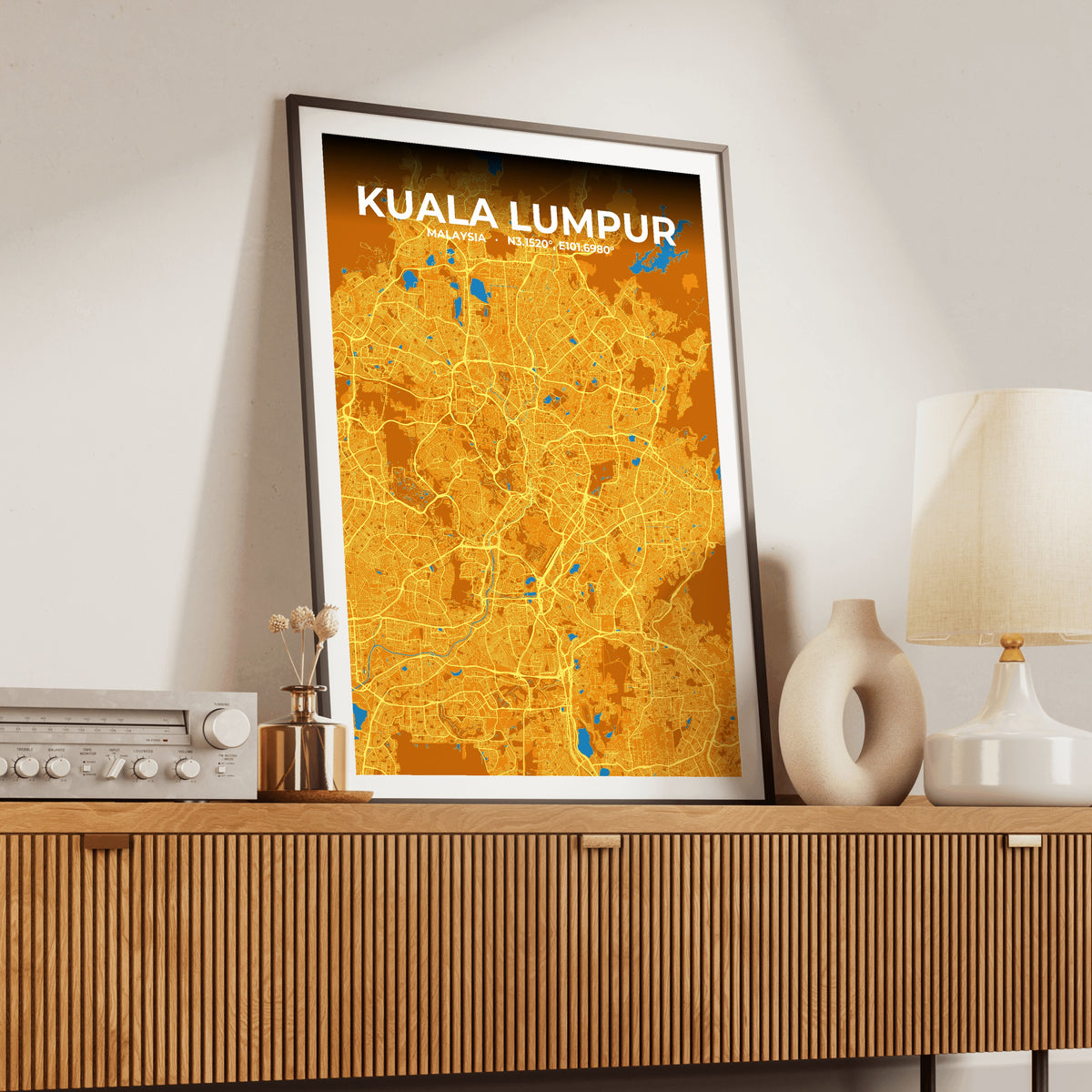 Kuala Lumpur Scorch Map Poster