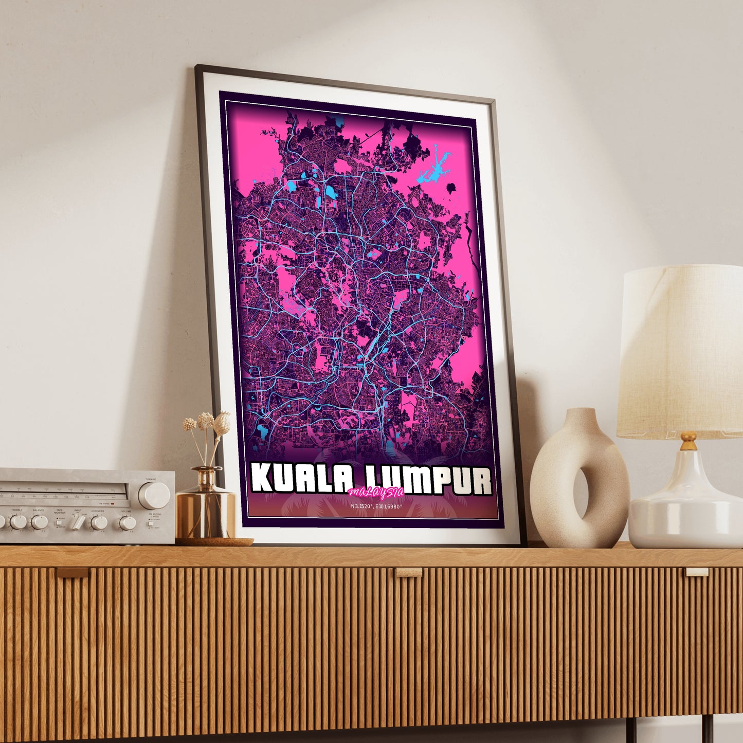 Kuala Lumpur GTA Map Poster