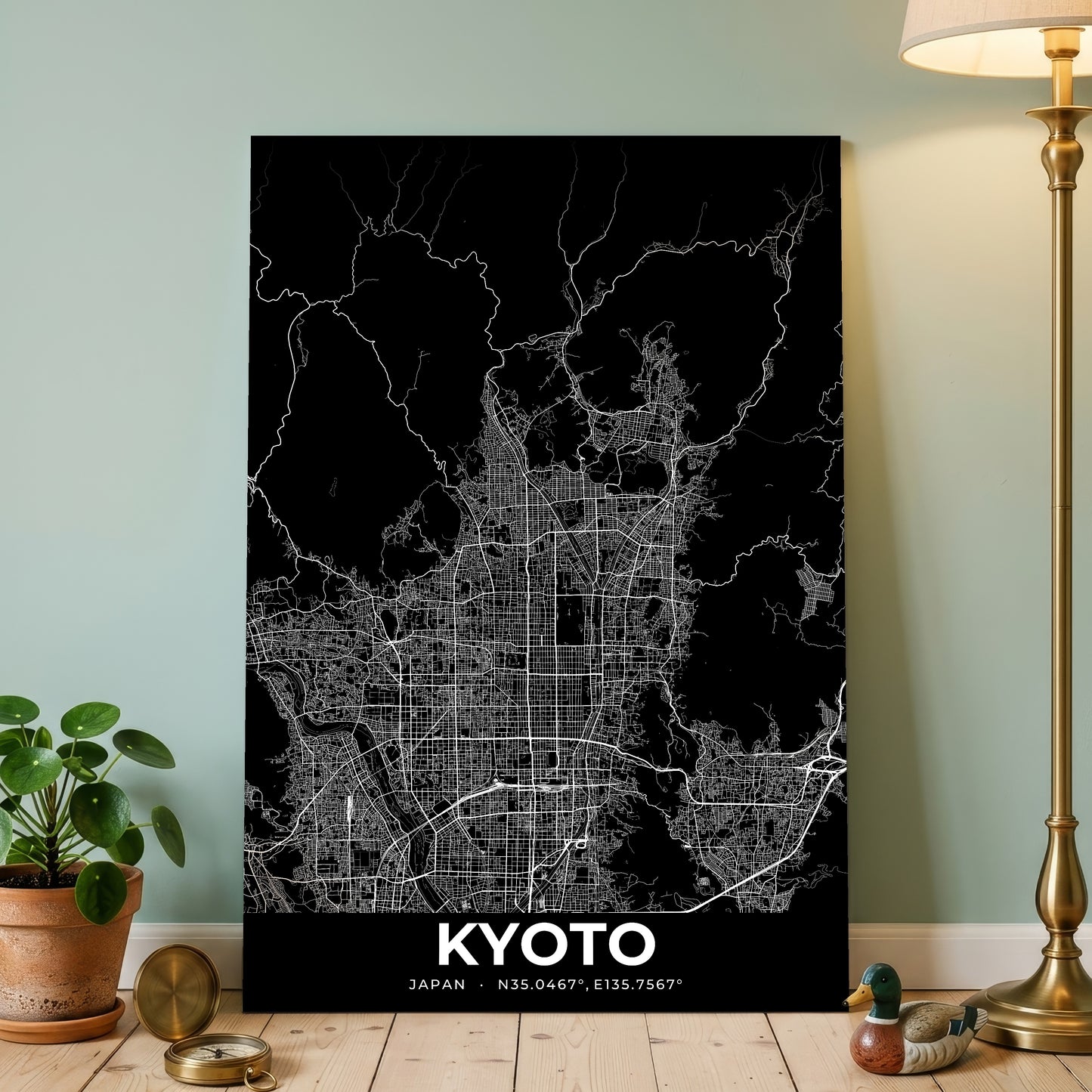 Kyoto Elegant Map Poster