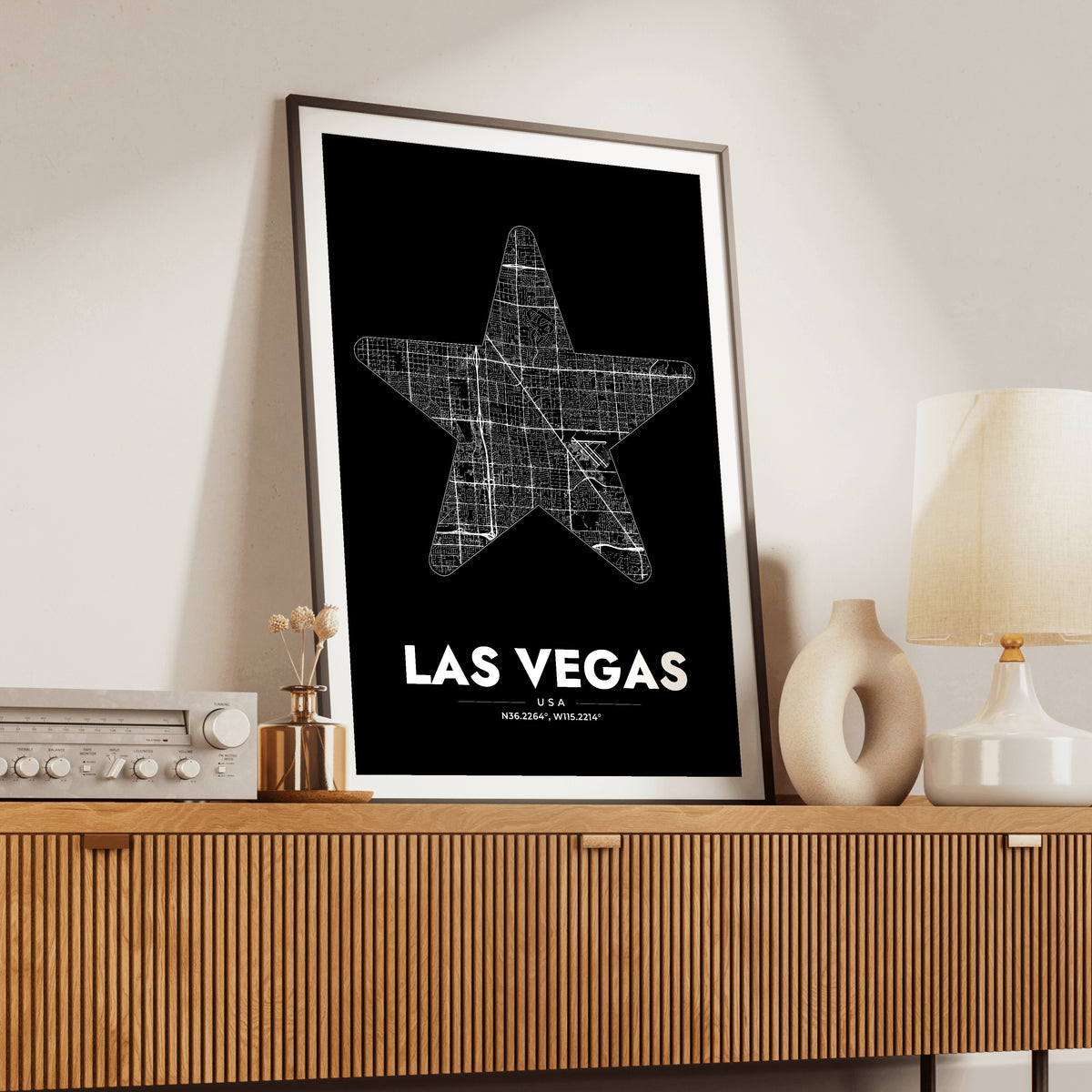 Las Vegas Star Map Poster