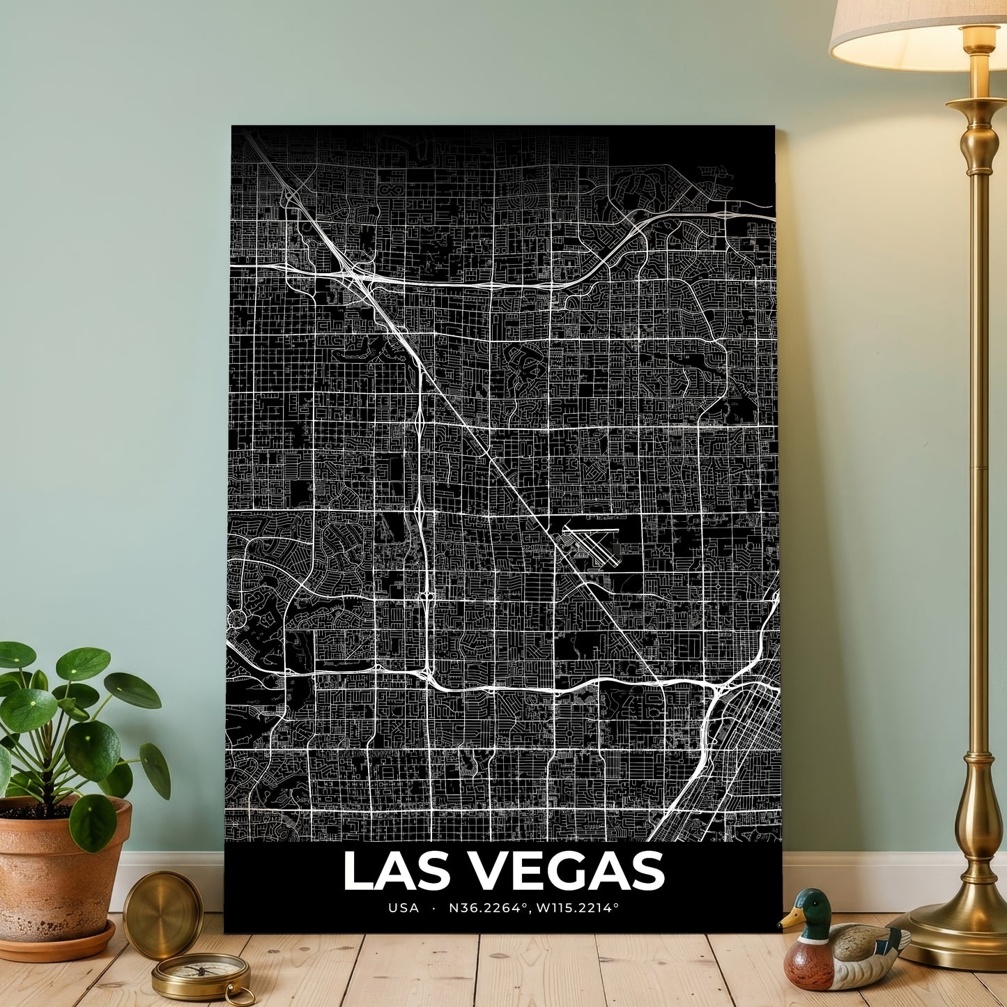 Las Vegas Elegant Map Poster