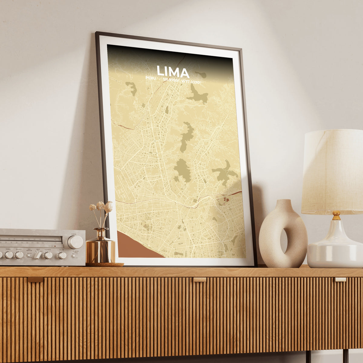 Lima Ember Map Poster