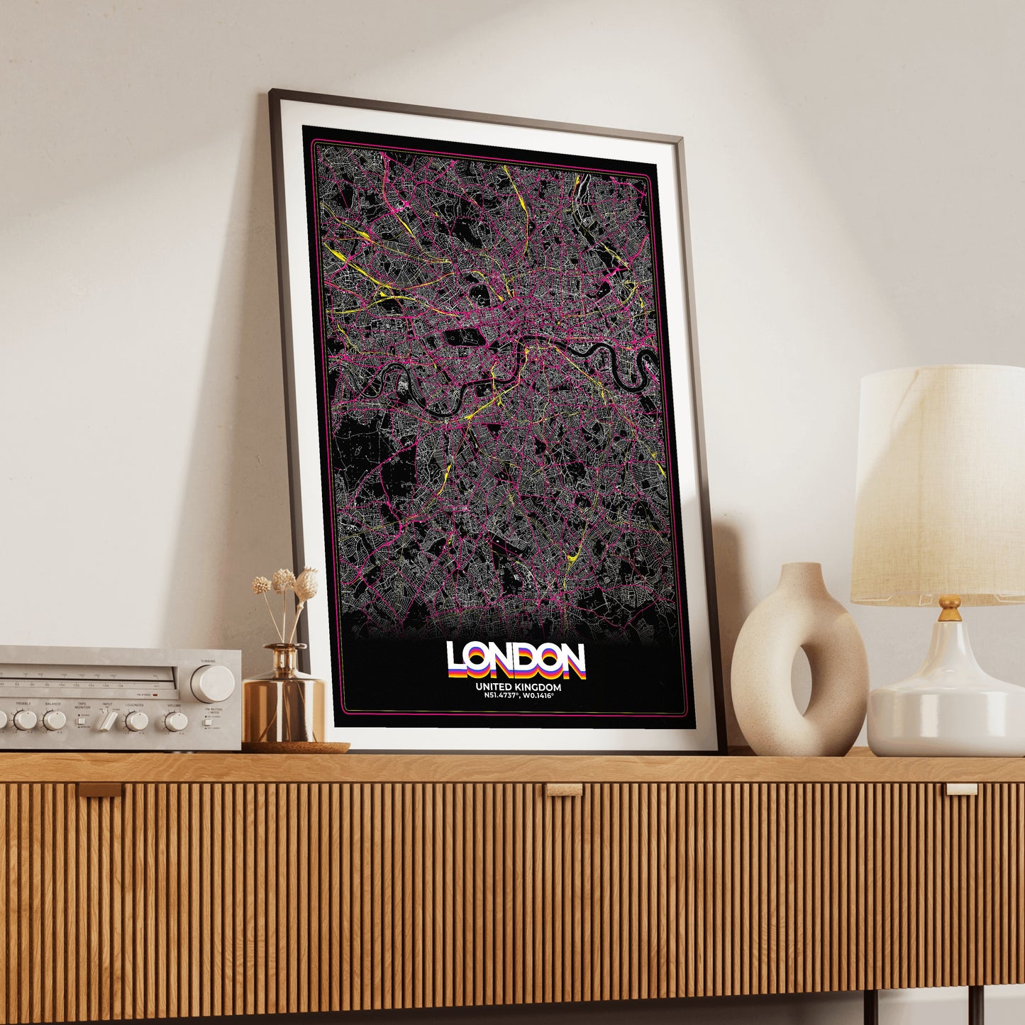 London Retro Map Poster