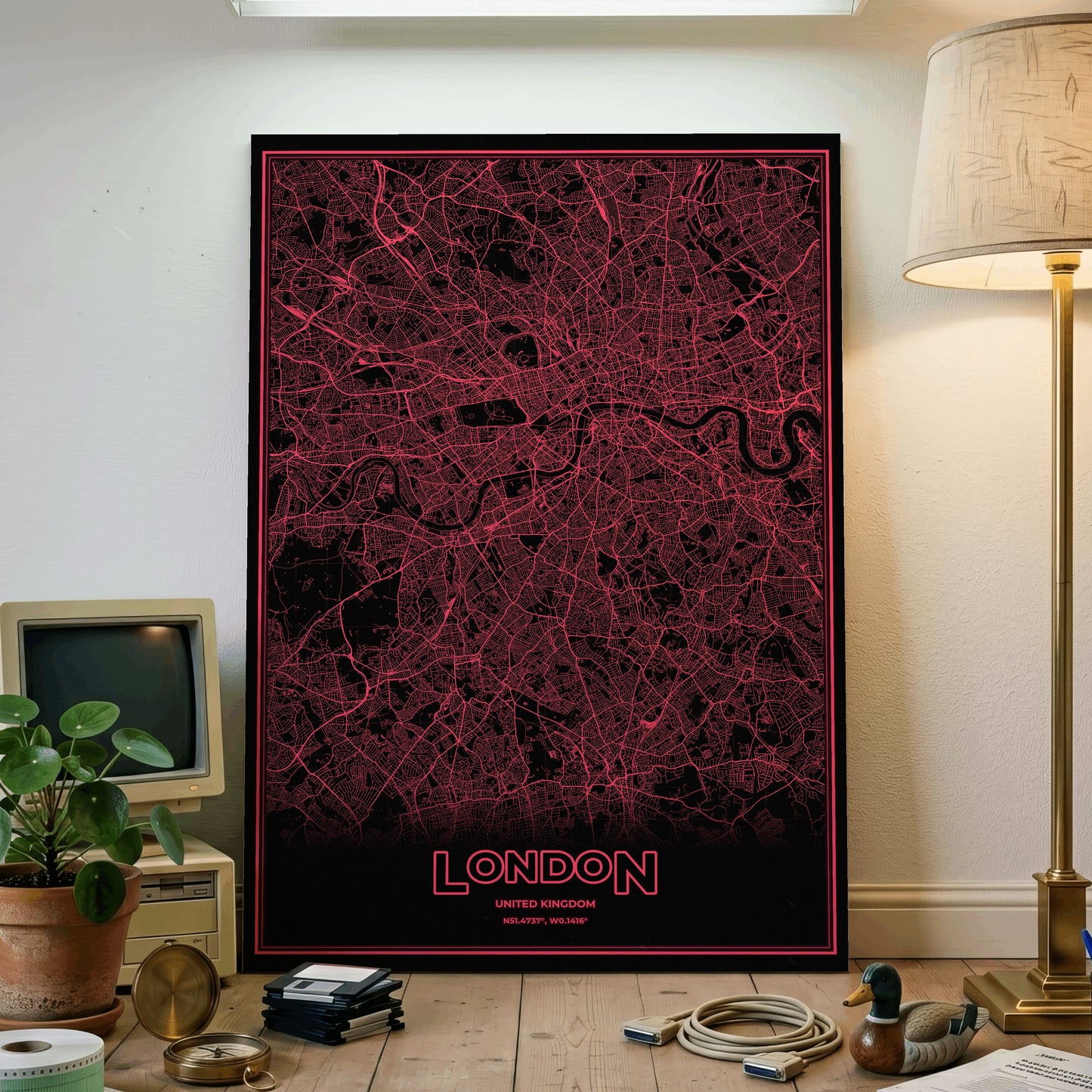 London Phosphor Map Poster - System Alert