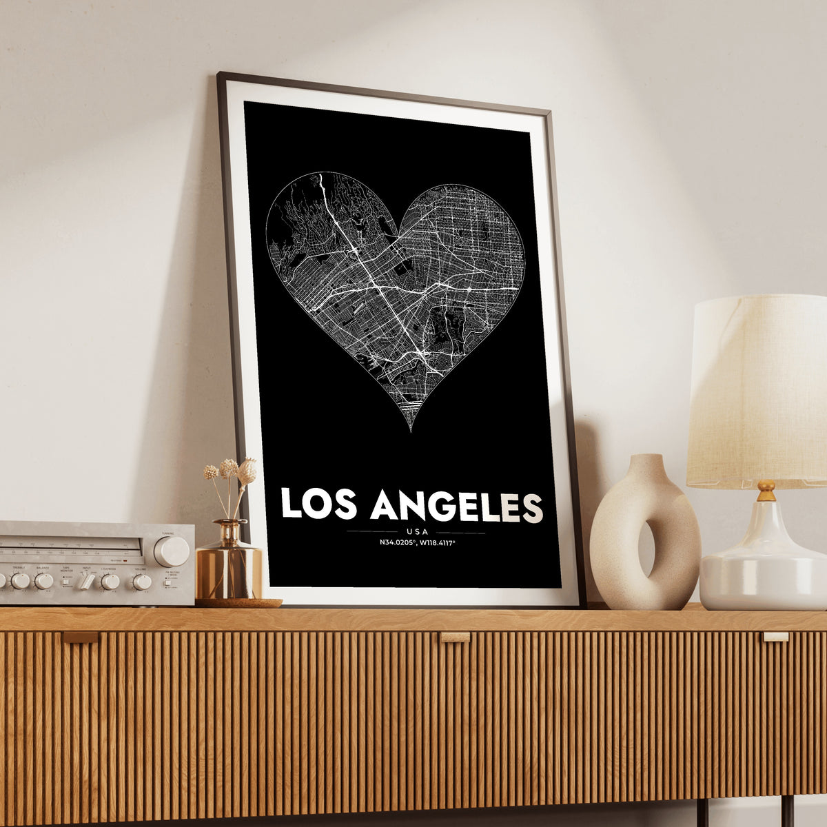 Los Angeles Heart Map Poster