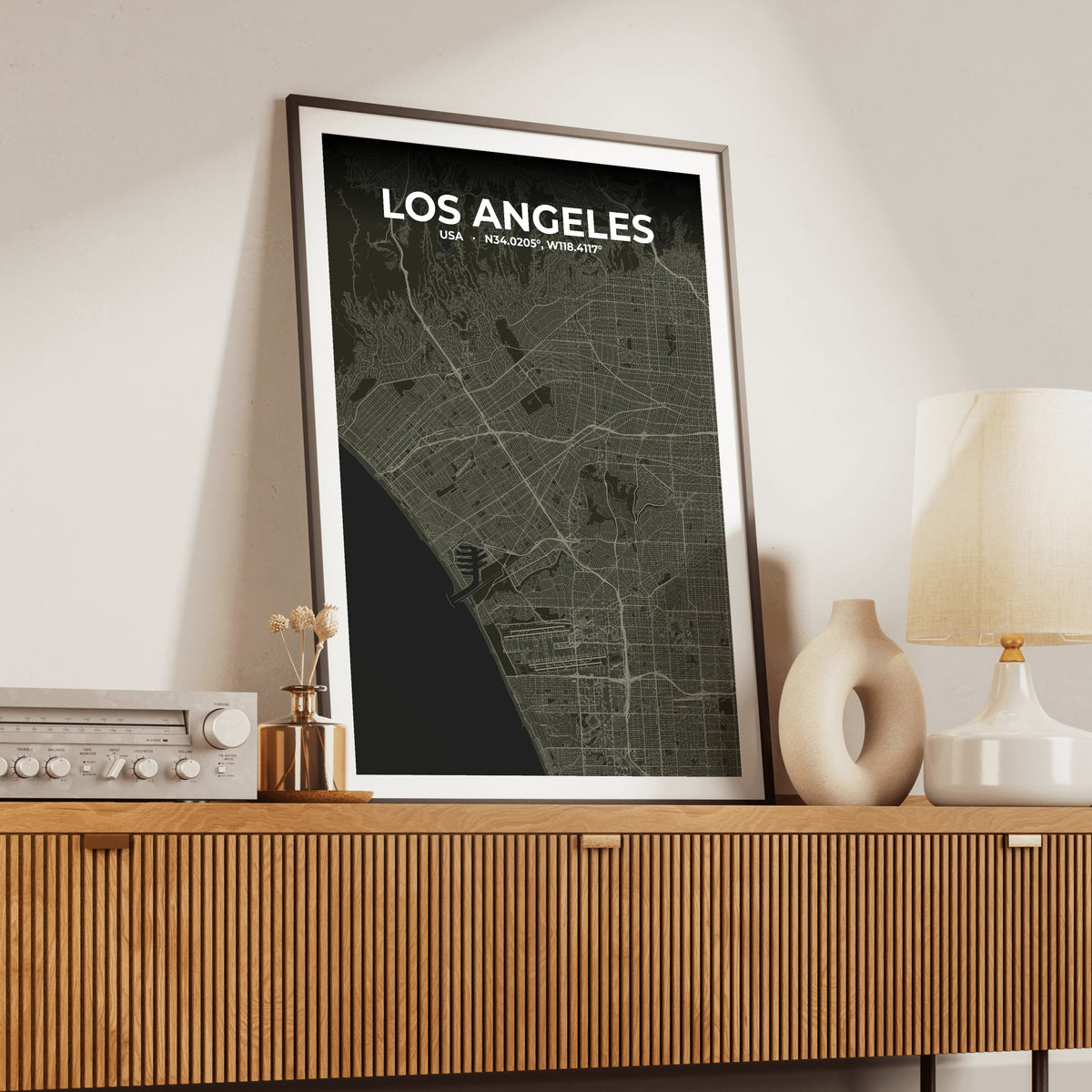 Los Angeles Sable Map Poster