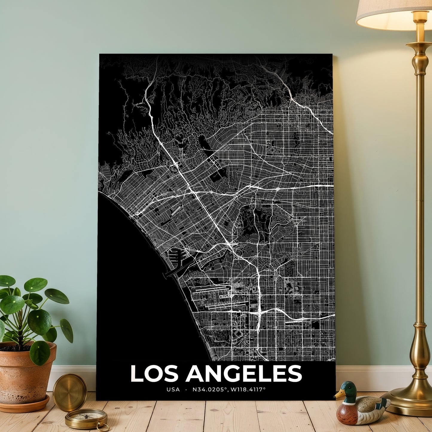 Los Angeles Elegant Map Poster