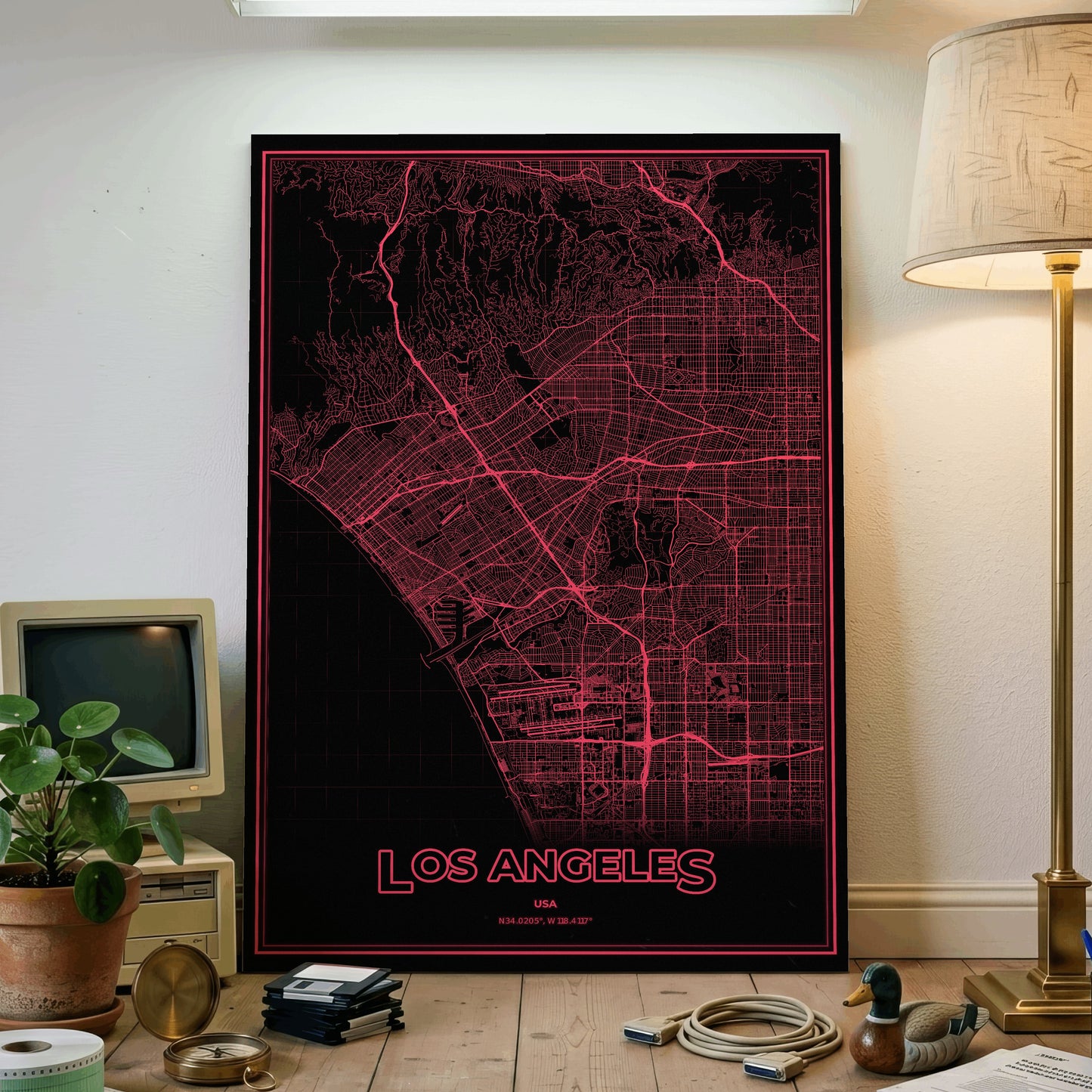 Los Angeles Phosphor Map Poster - System Alert