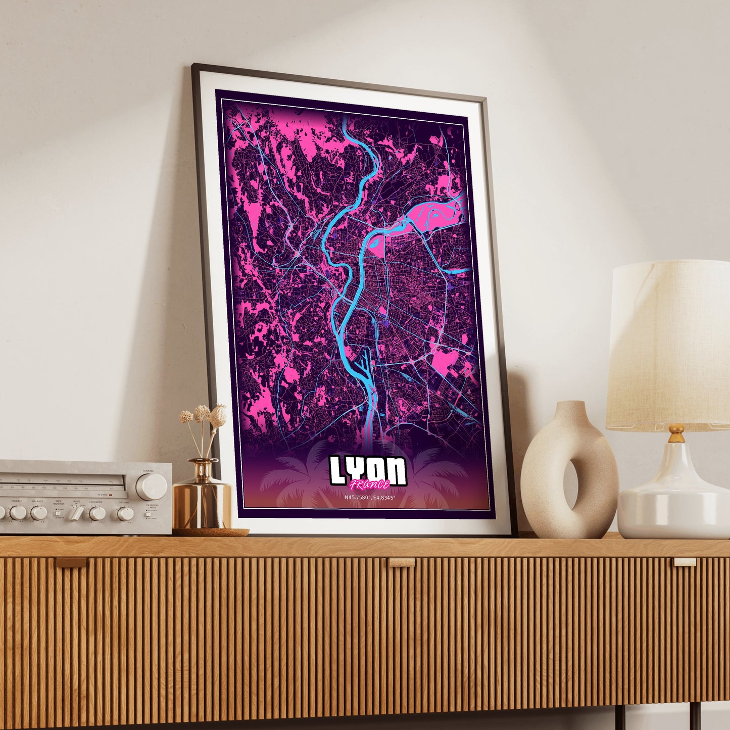 Lyon GTA Map Poster