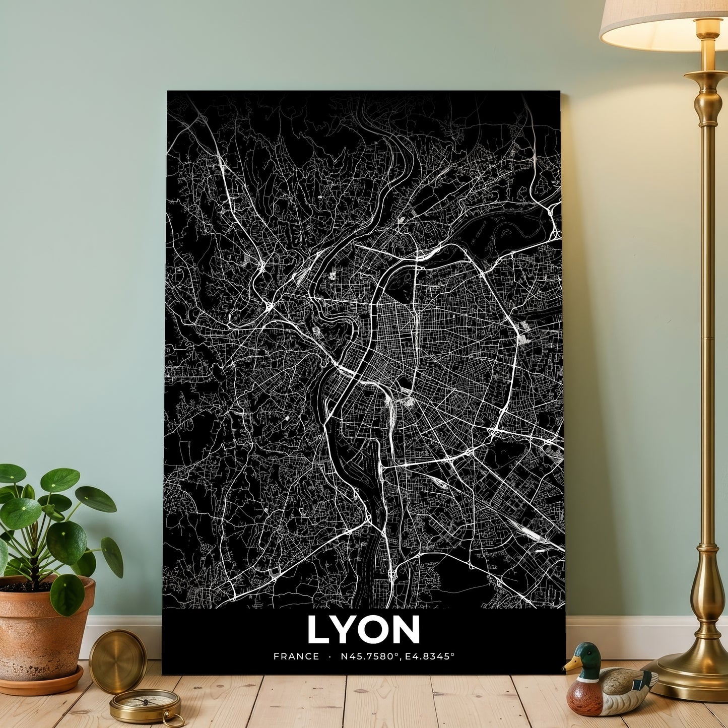 Lyon Elegant Map Poster