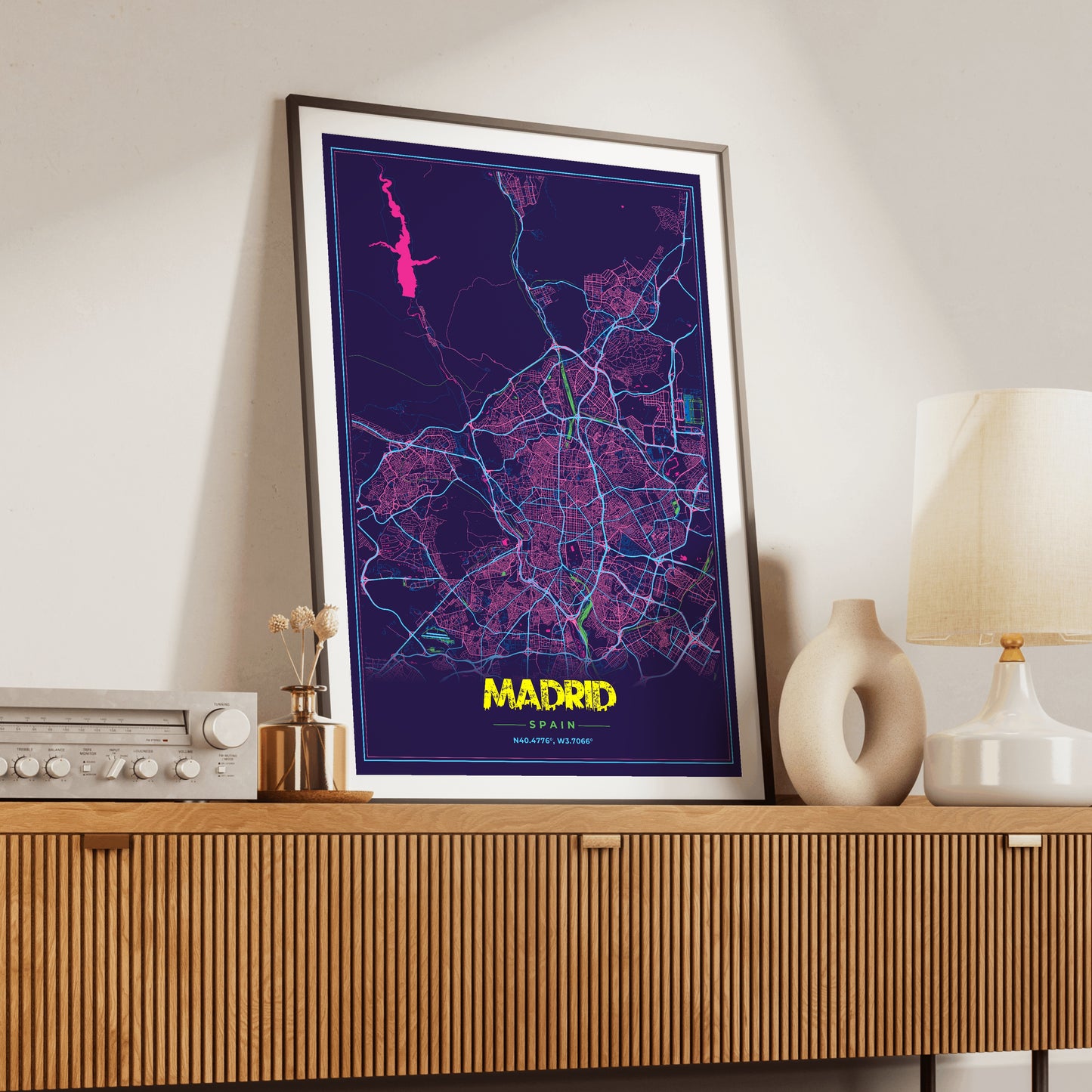 Madrid Cyberpunk Map Poster