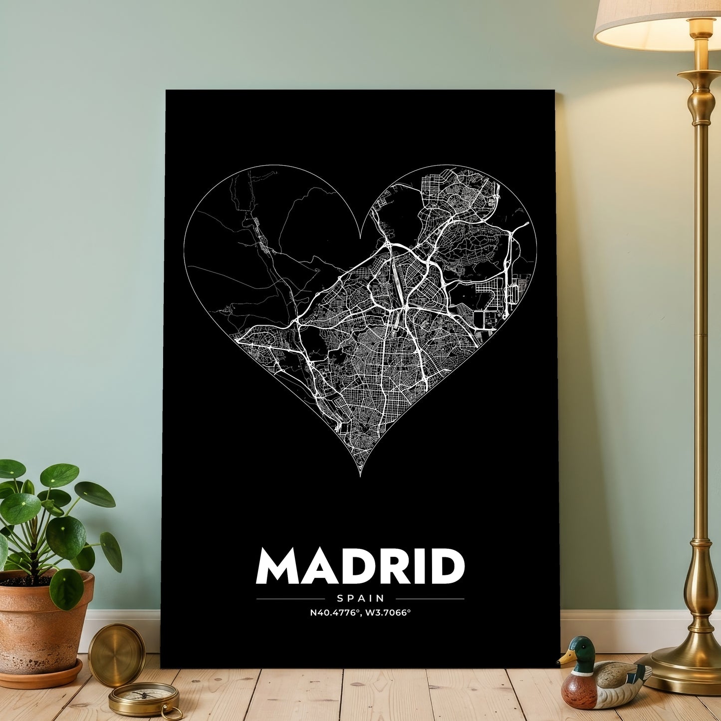 Madrid Heart Map Poster