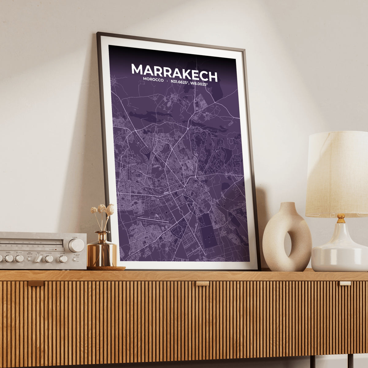 Marrakech Dusk Map Poster
