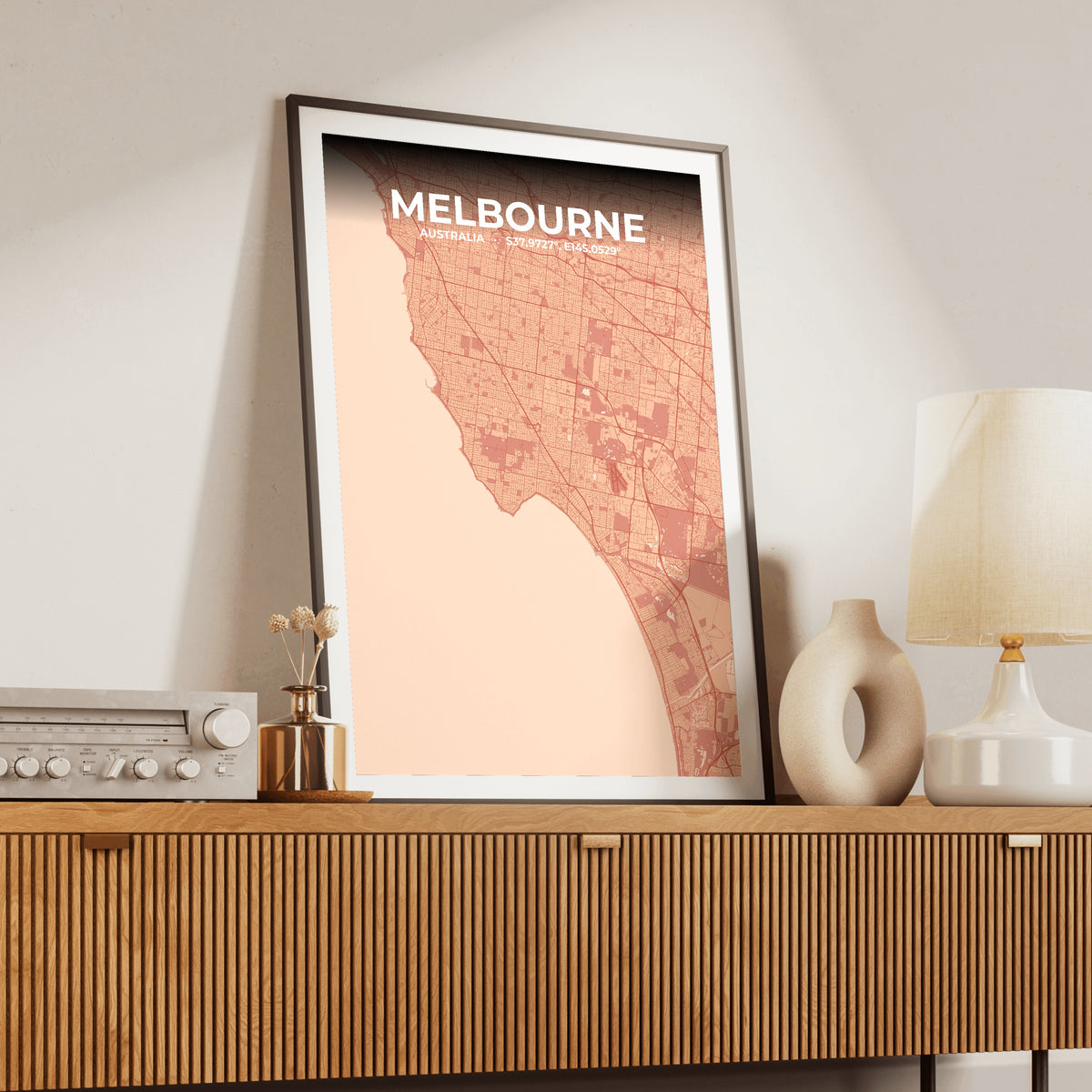 Melbourne Blush Map Poster