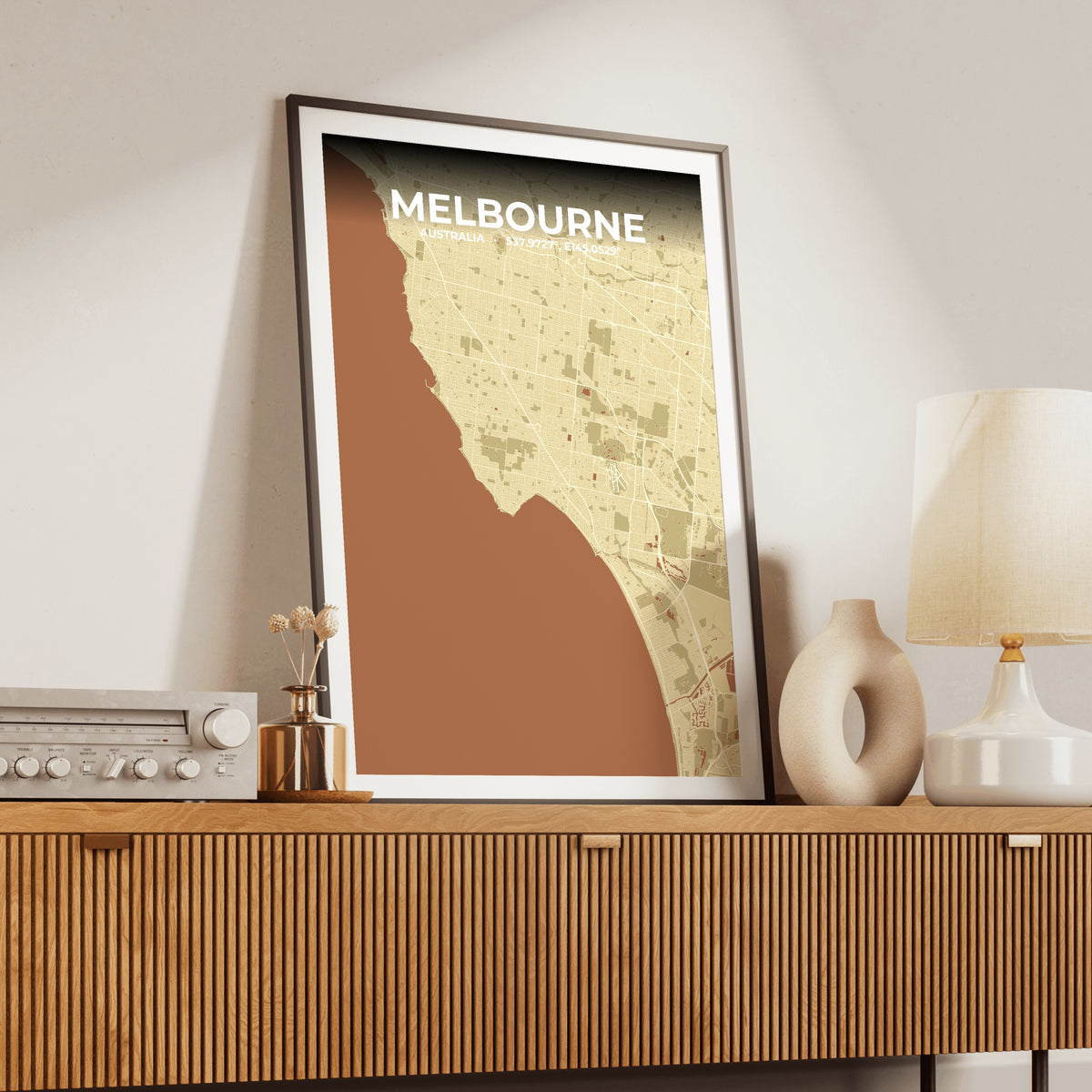 Melbourne Ember Map Poster