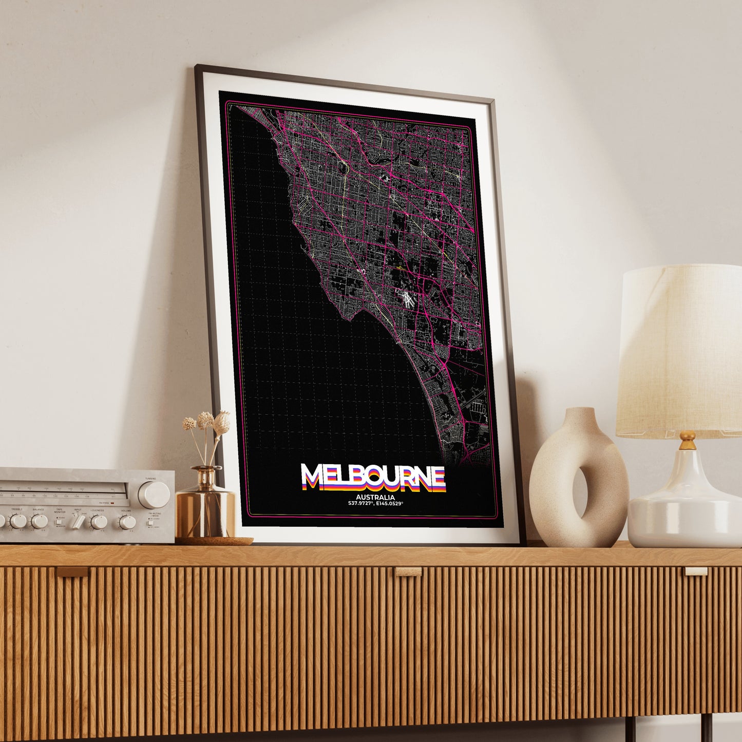 Melbourne Retro Map Poster