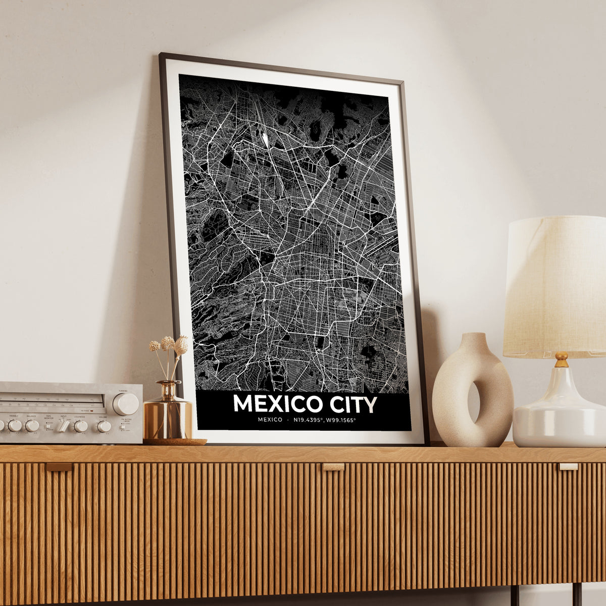 Mexico City Elegant Map Poster