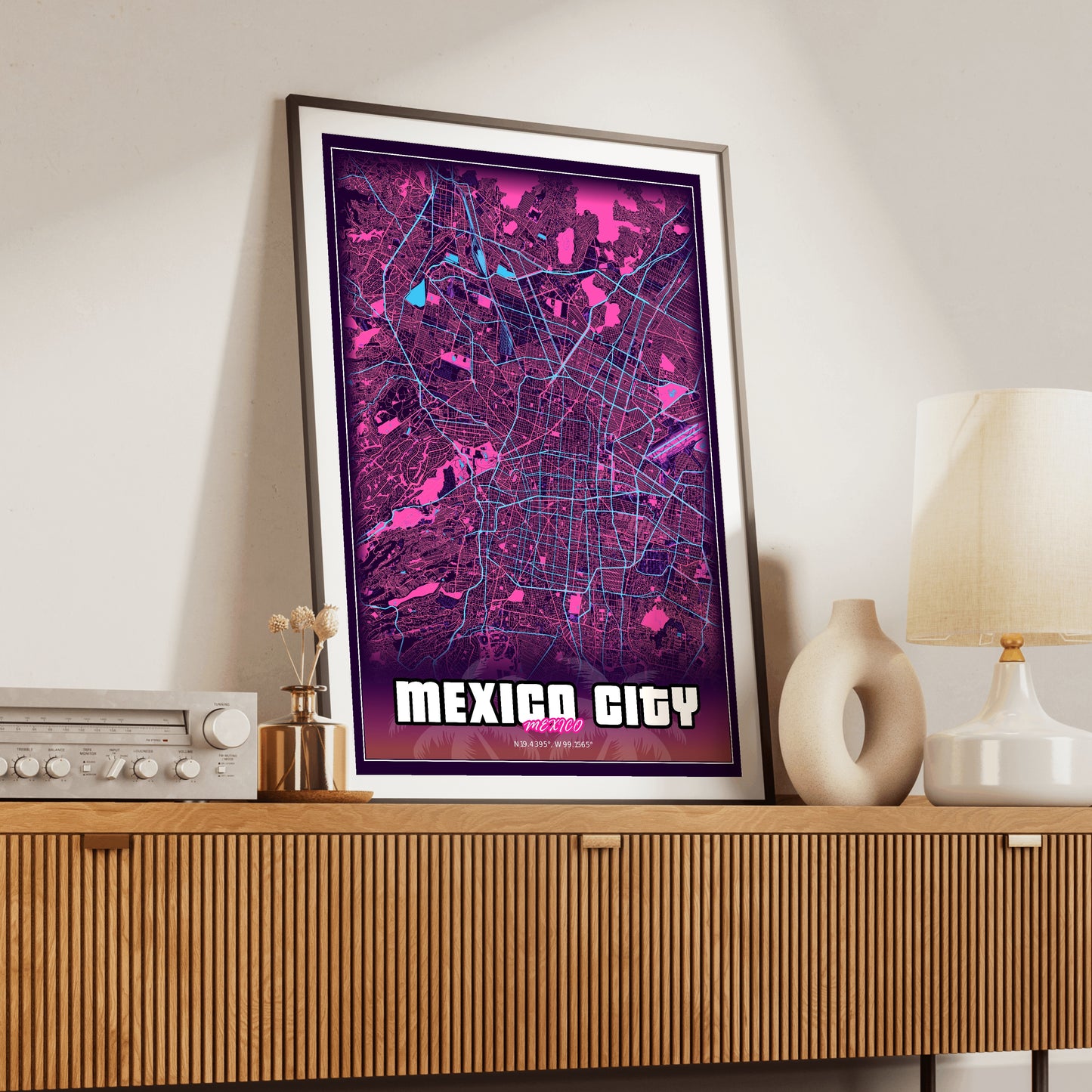 Mexico City GTA Map Poster