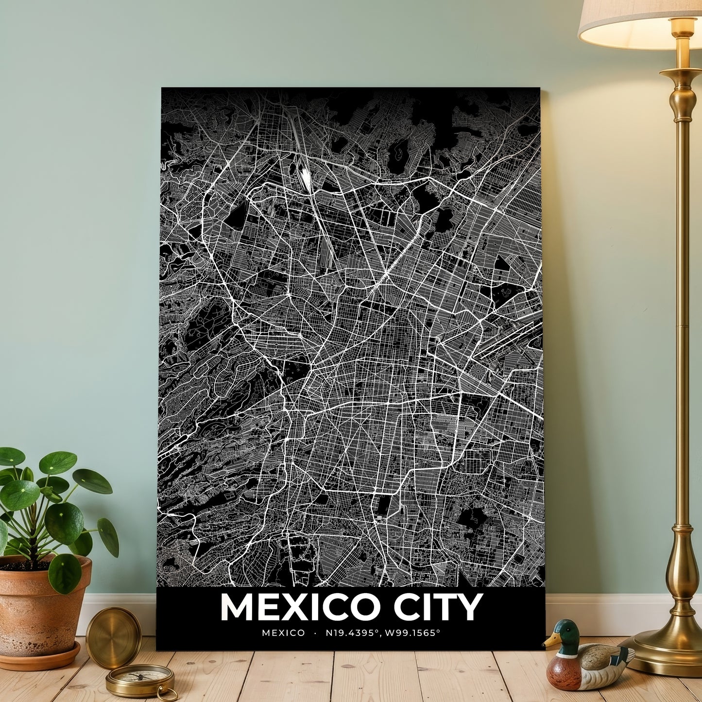 Mexico City Elegant Map Poster