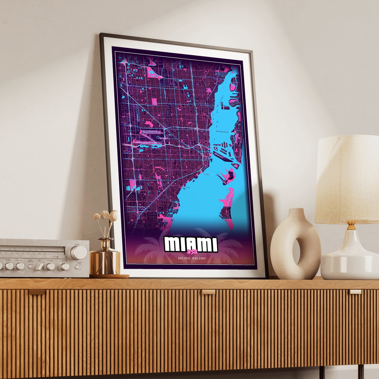 Miami GTA Map Poster