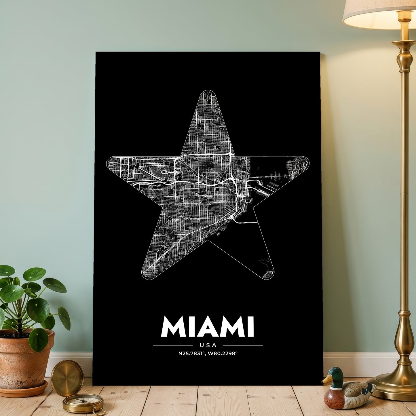 Miami Star Map Poster