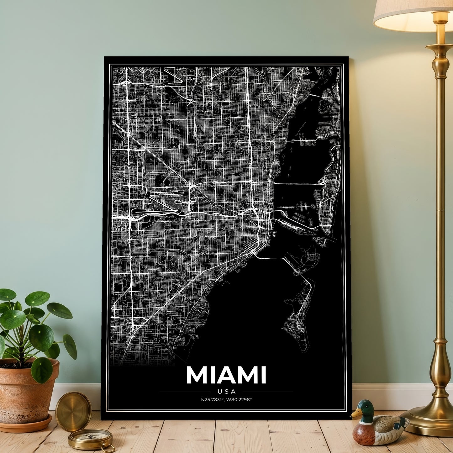 Miami Modern Map Poster