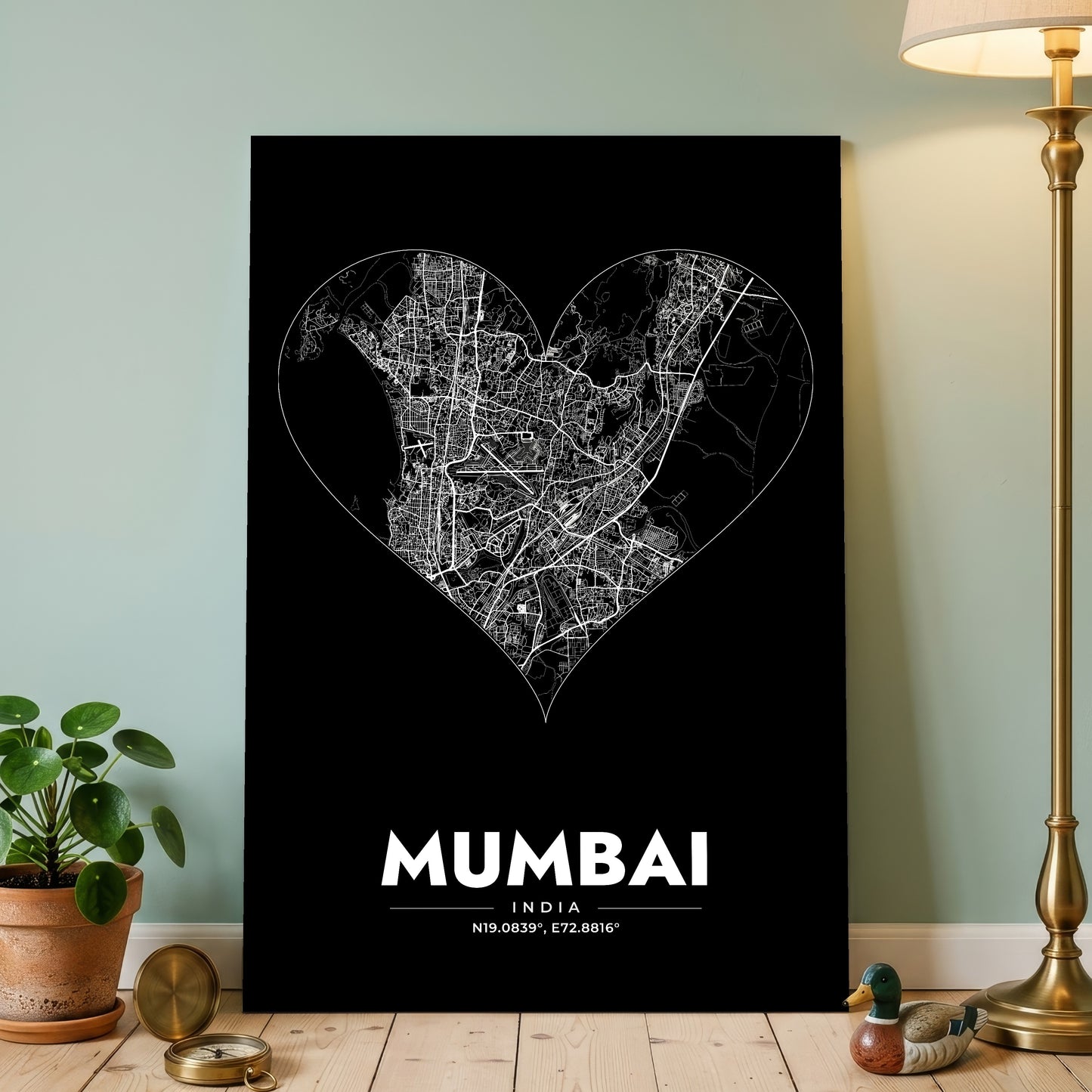 Mumbai Heart Map Poster