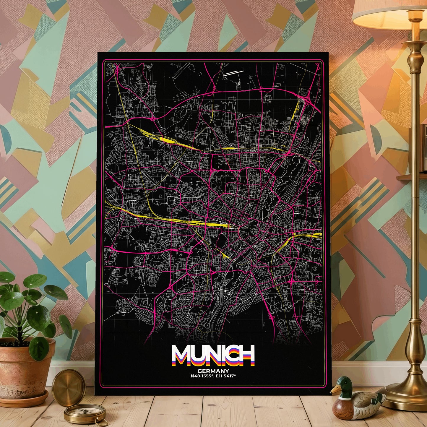 Munich Retro Map Poster