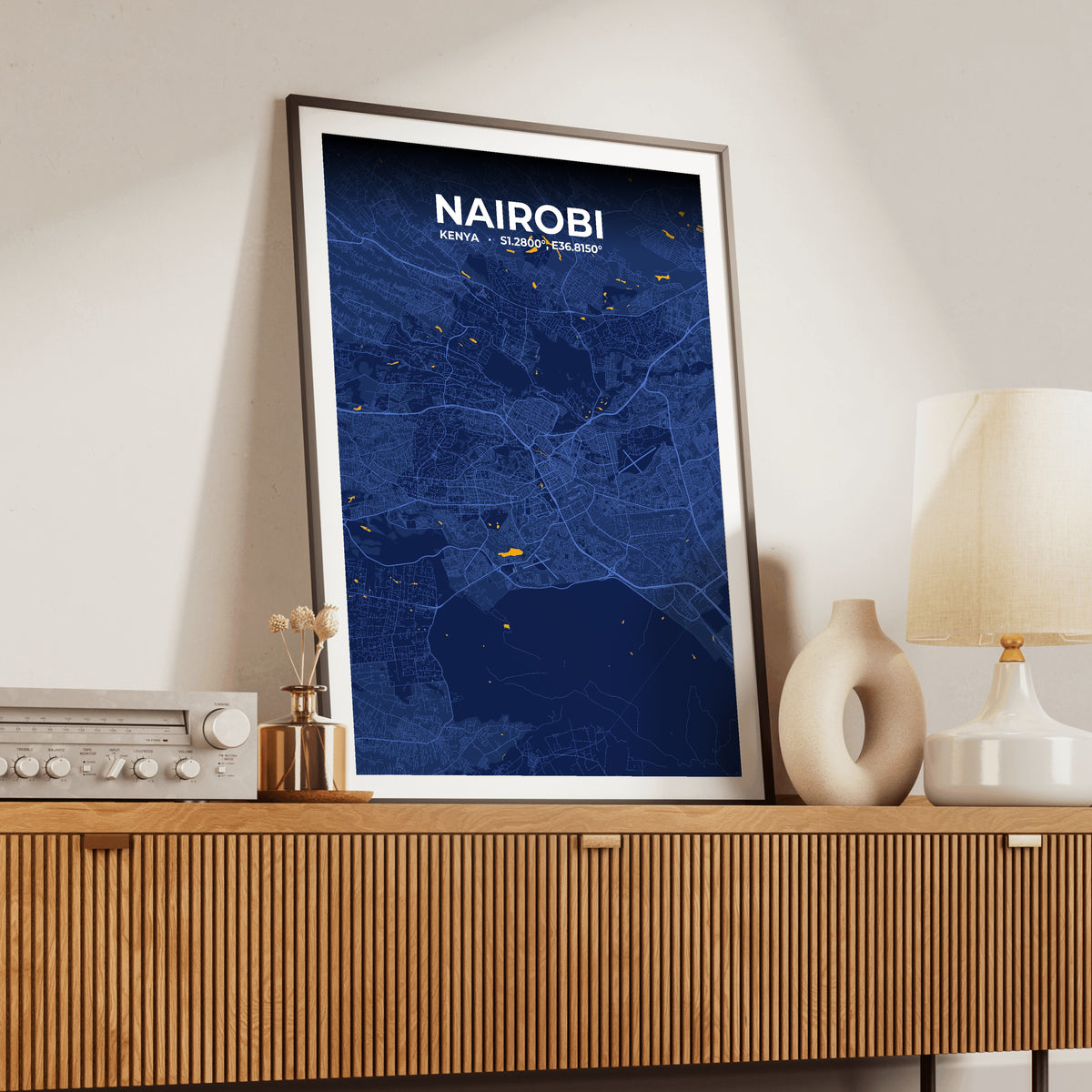 Nairobi Ink Map Poster