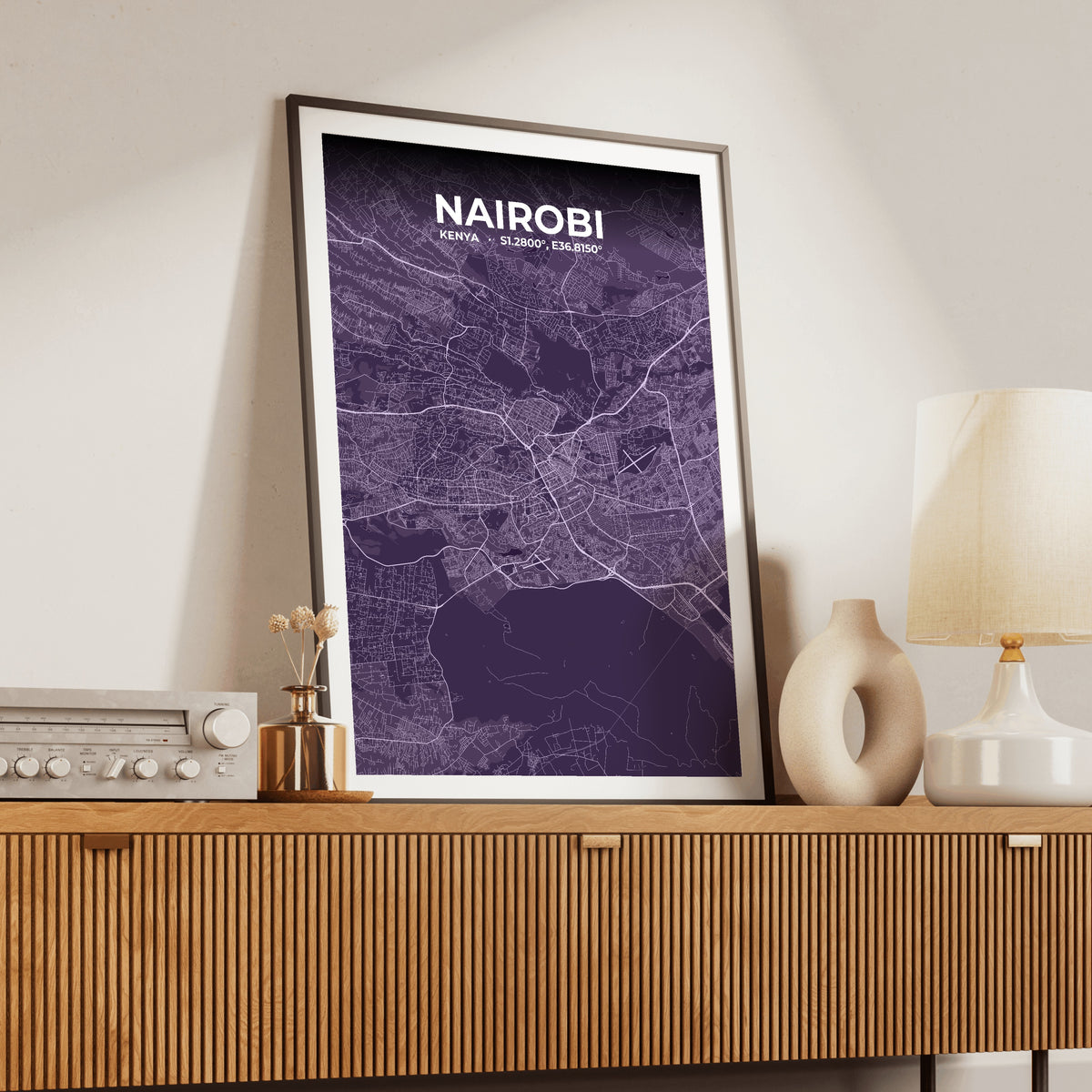 Nairobi Dusk Map Poster