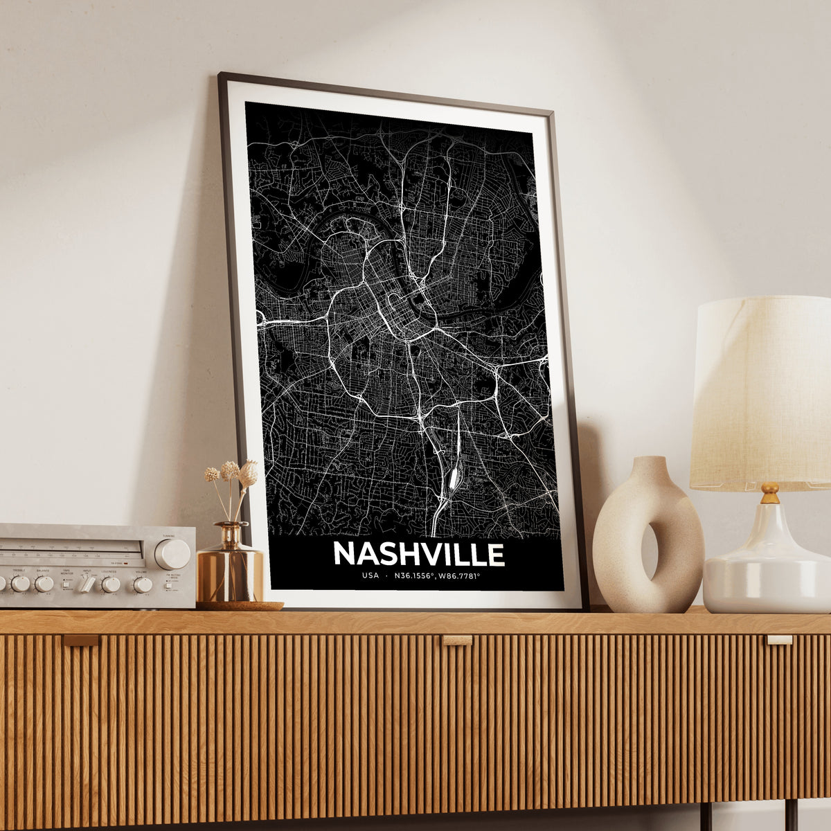 Nashville Elegant Map Poster