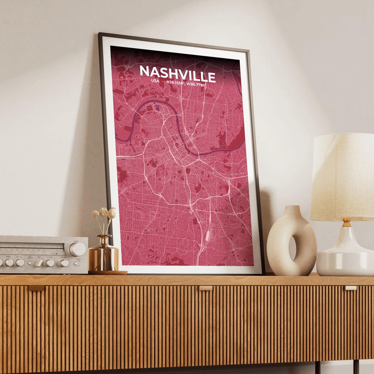 Nashville Scarlet Map Poster
