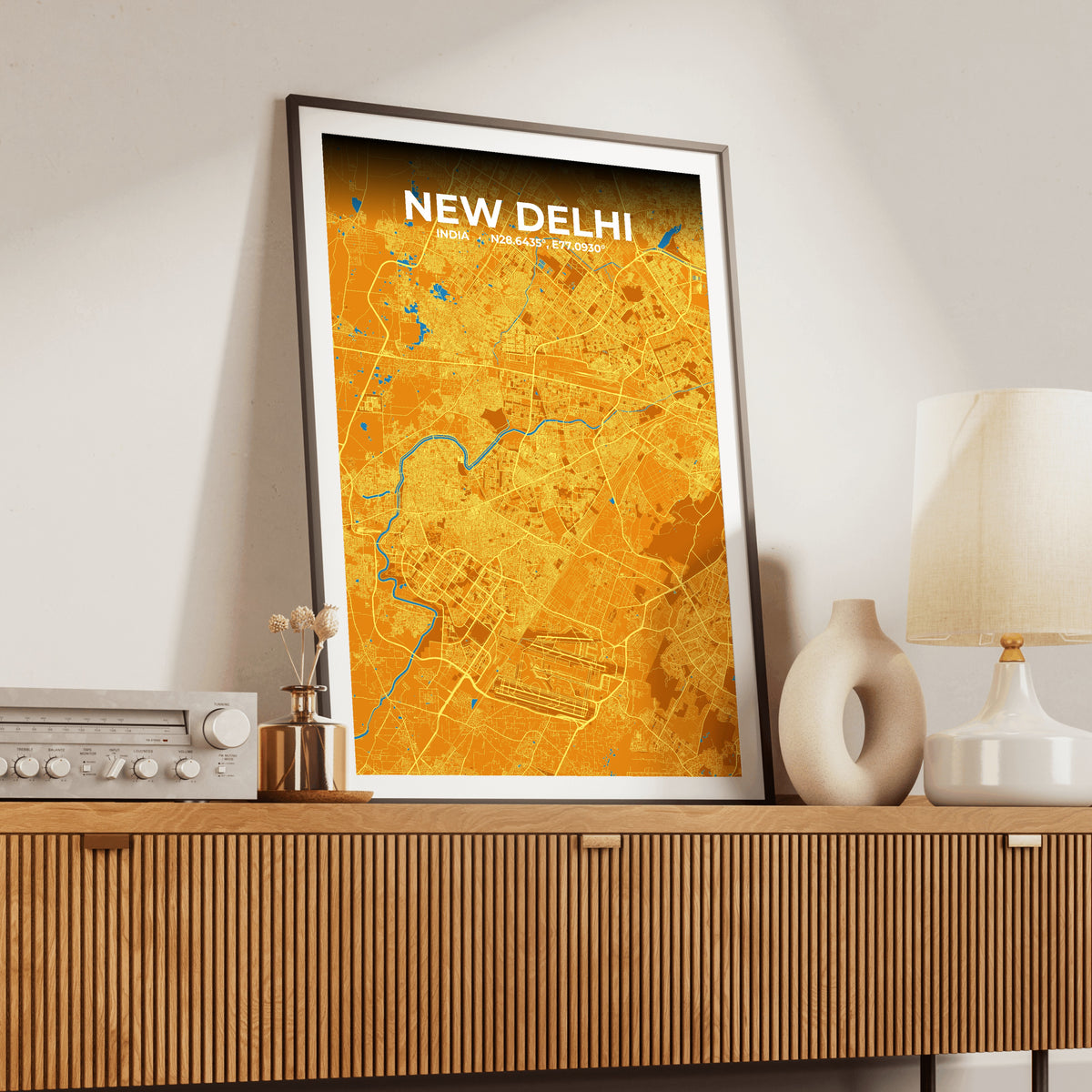 New Delhi Scorch Map Poster