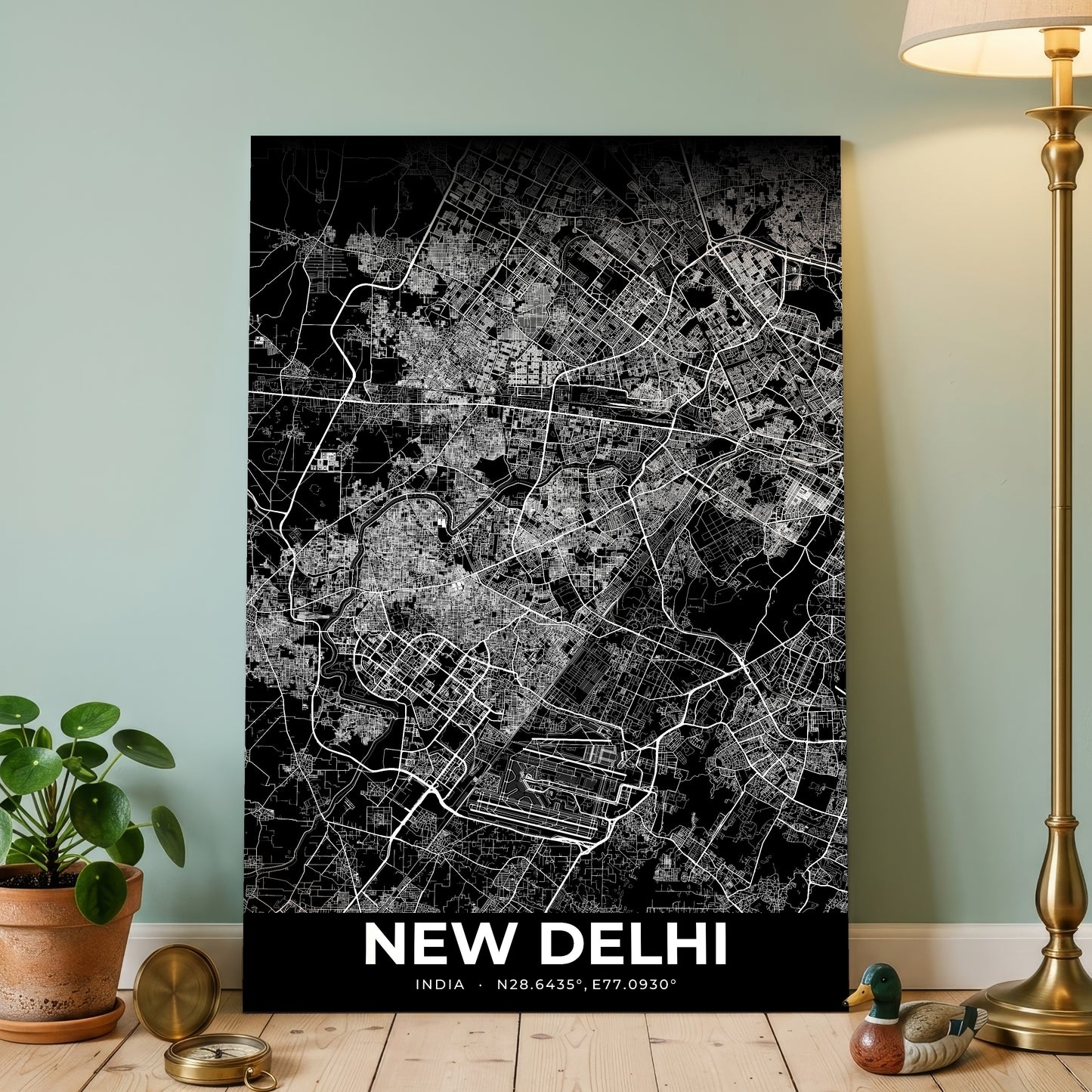 New Delhi Elegant Map Poster
