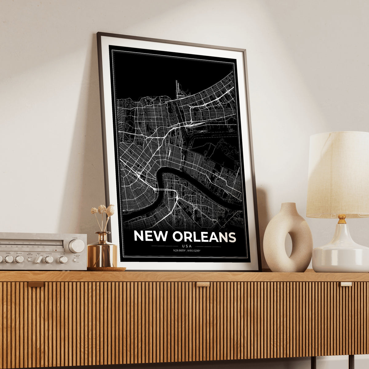 New Orleans Modern Map Poster