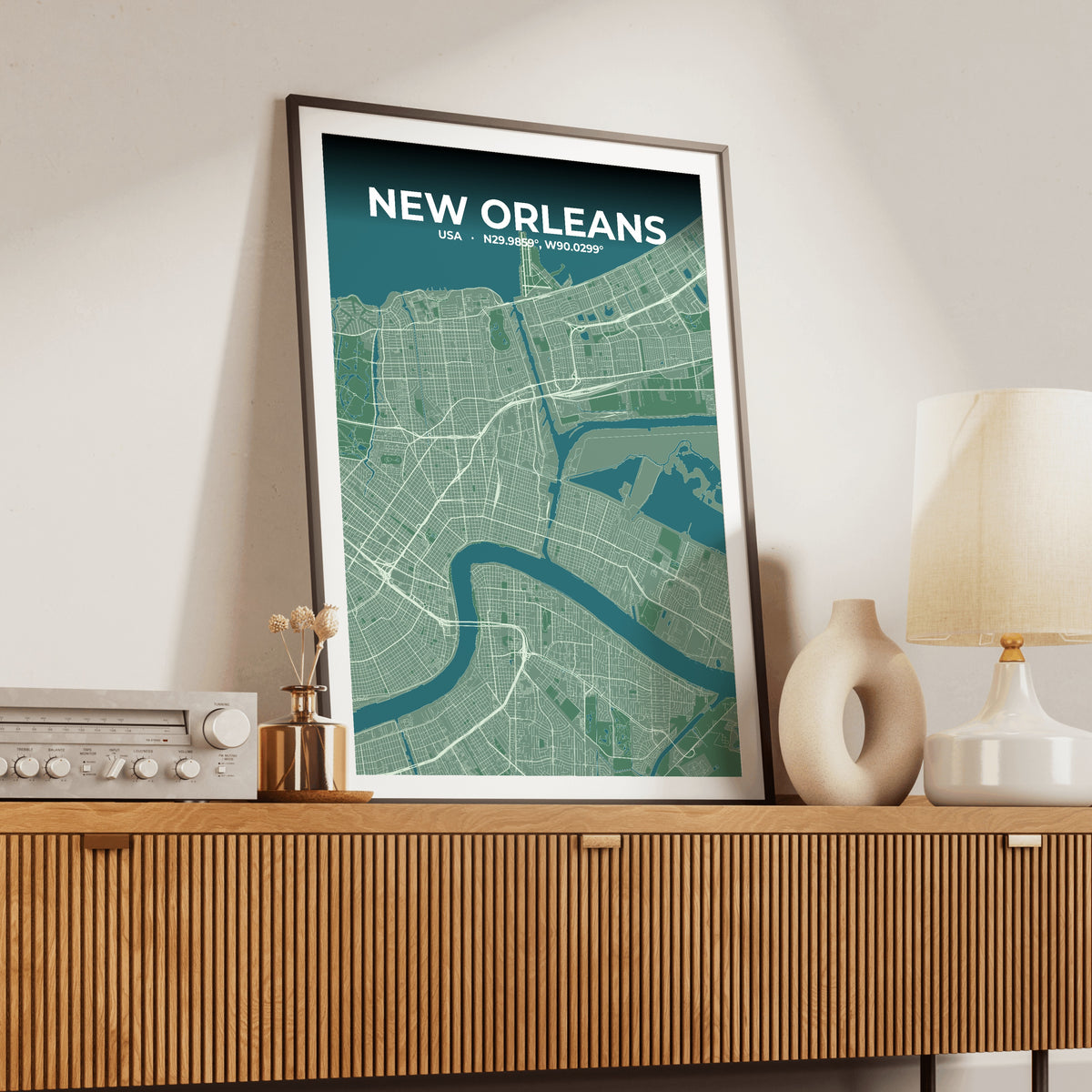 New Orleans Mist Map Poster