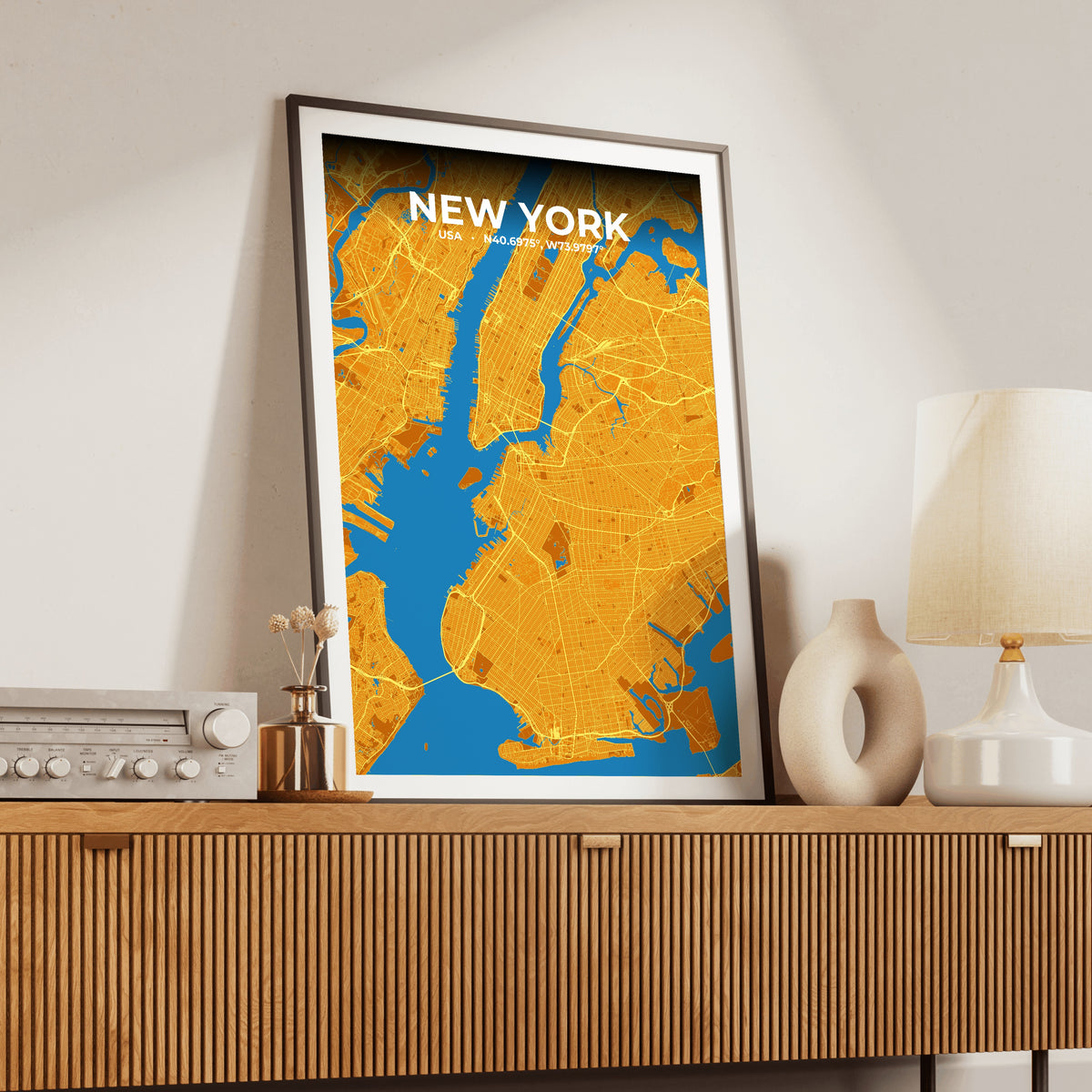 New York Scorch Map Poster