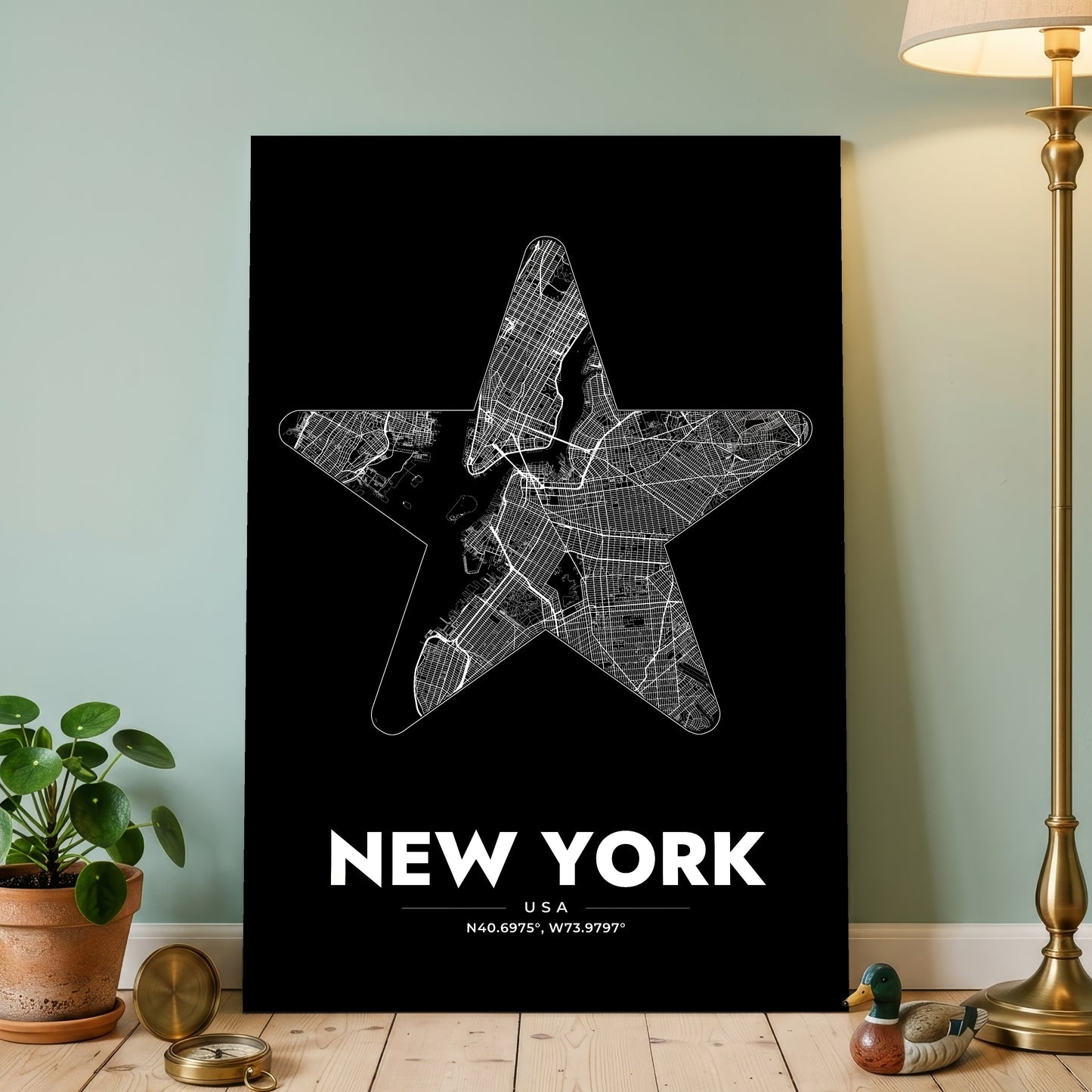 New York Star Map Poster