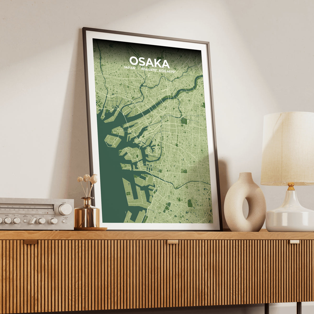 Osaka Clay Map Poster
