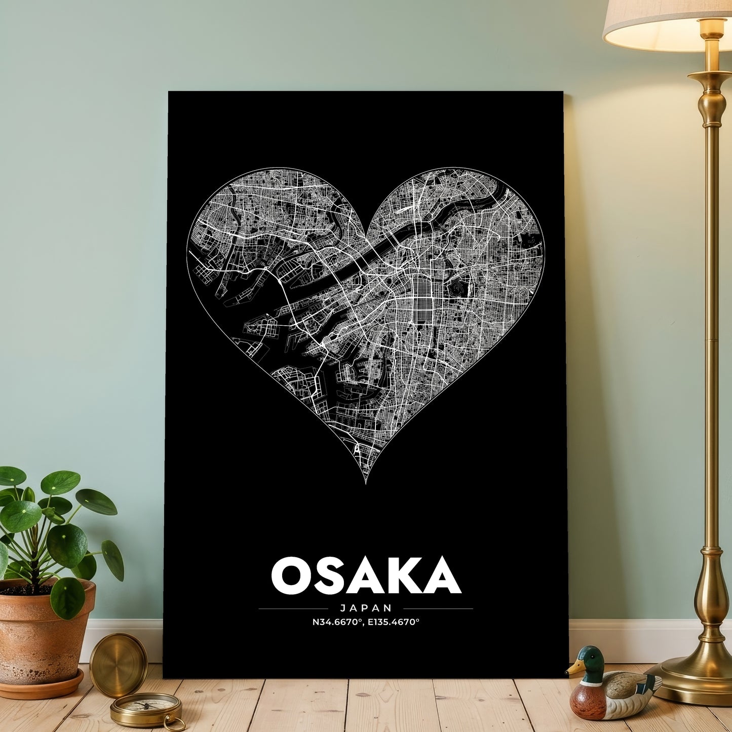 Osaka Heart Map Poster