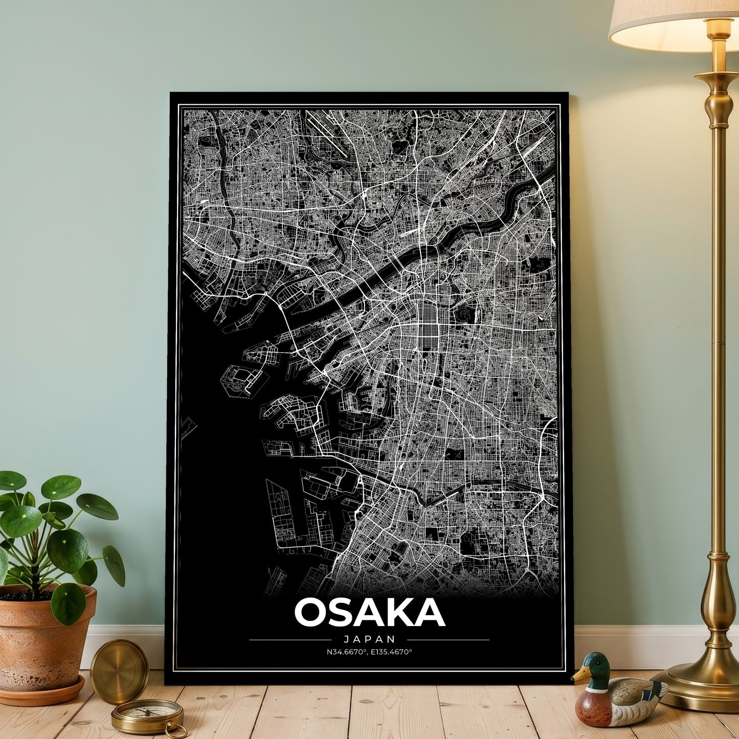 Osaka Modern Map Poster