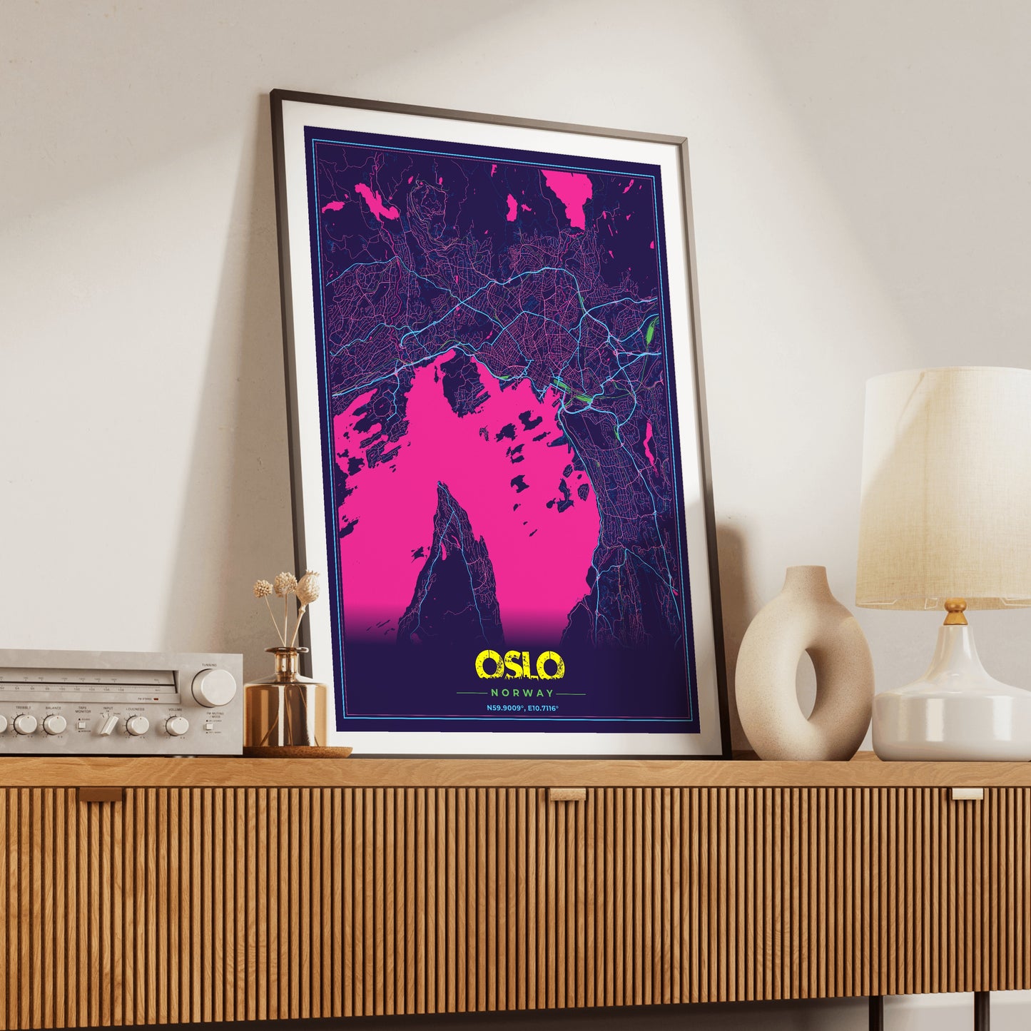 Oslo Cyberpunk Map Poster