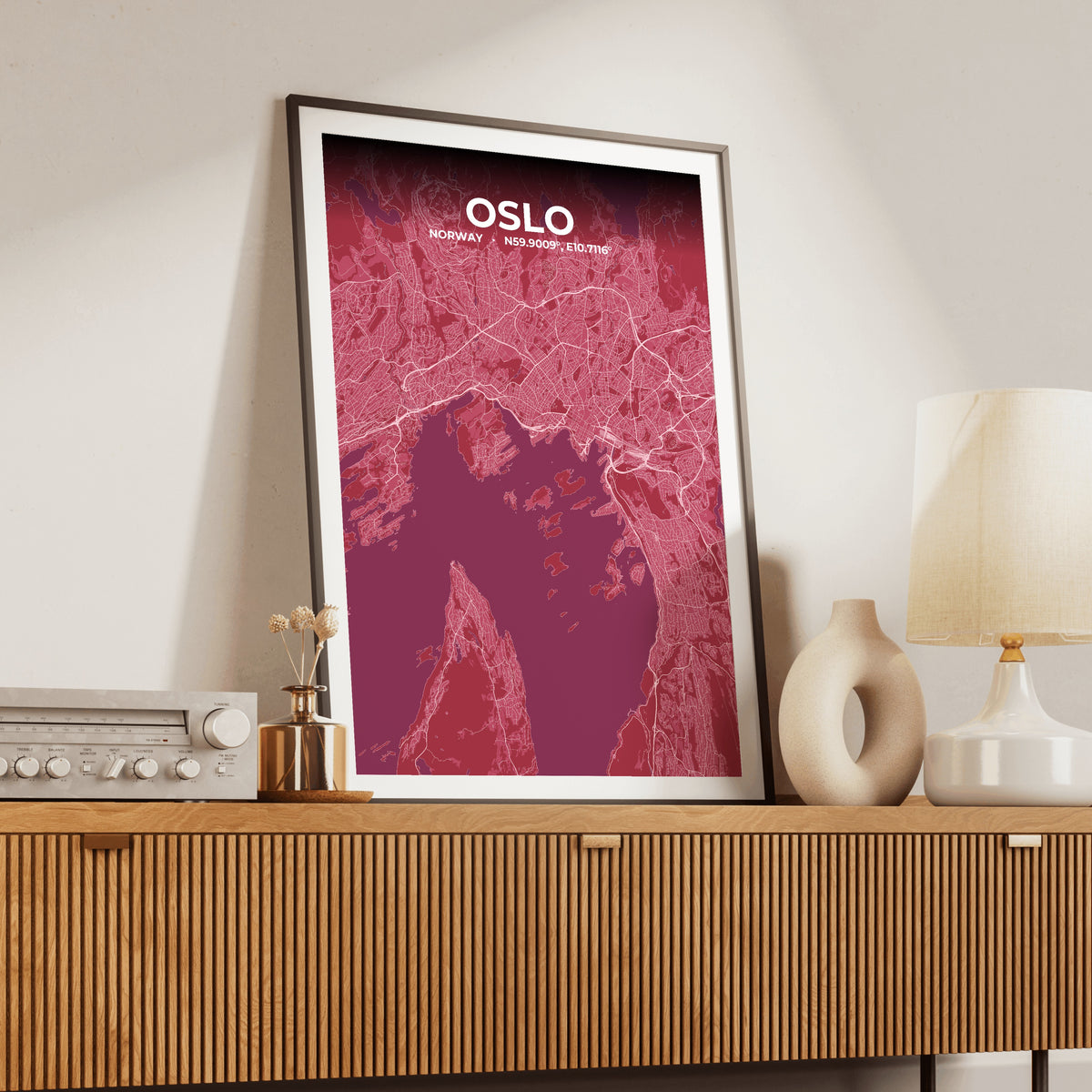 Oslo Scarlet Map Poster