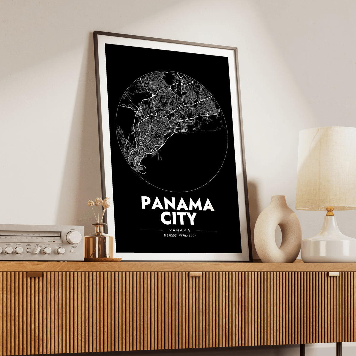 Panama City Spot Map Poster