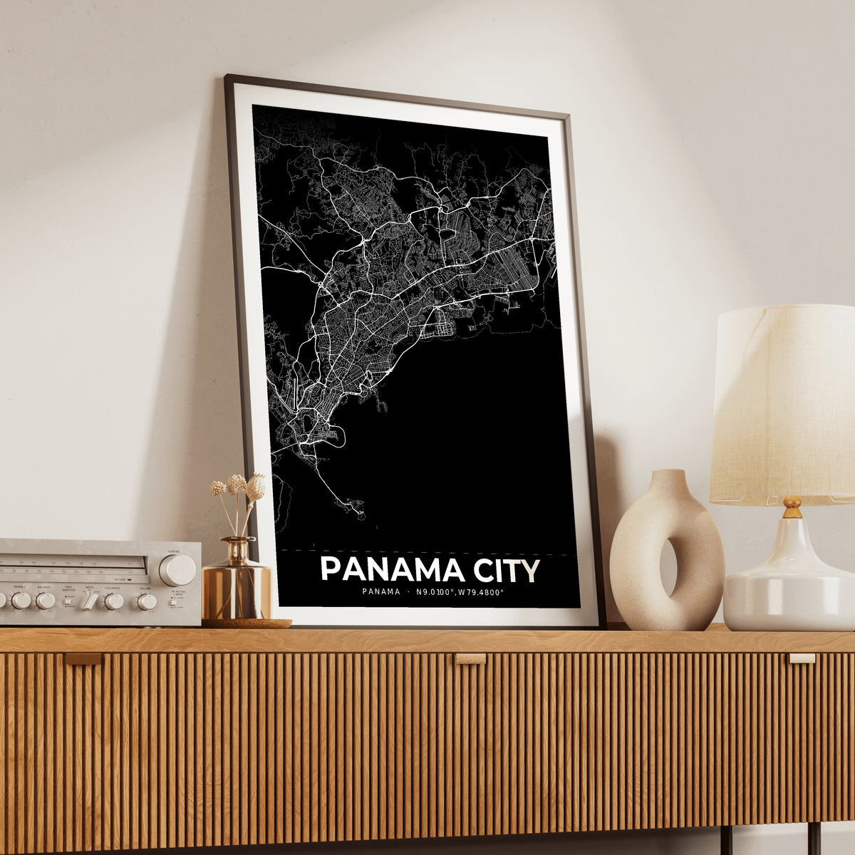 Panama City Elegant Map Poster