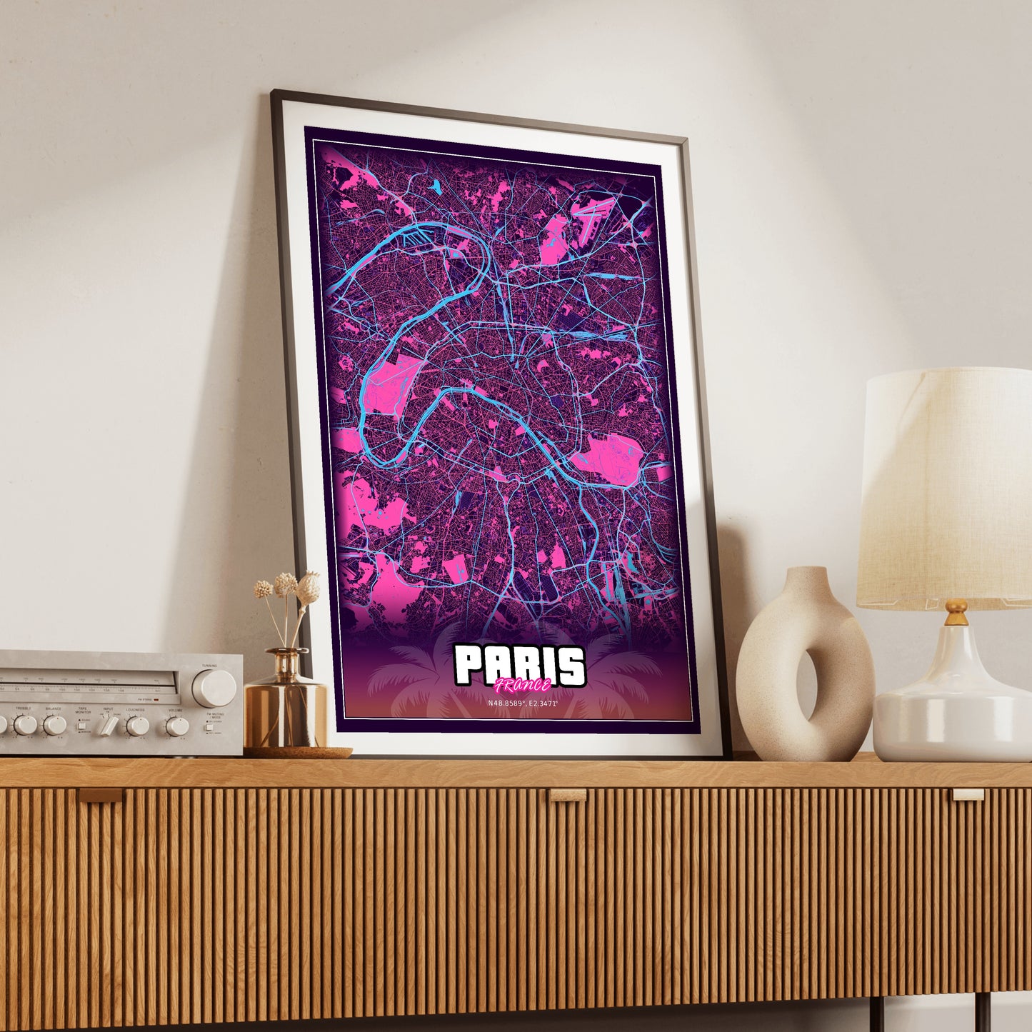 Paris GTA Map Poster