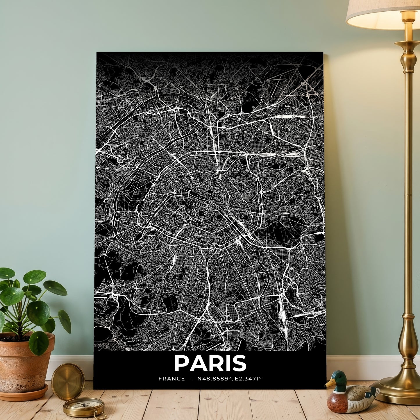 Paris Elegant Map Poster