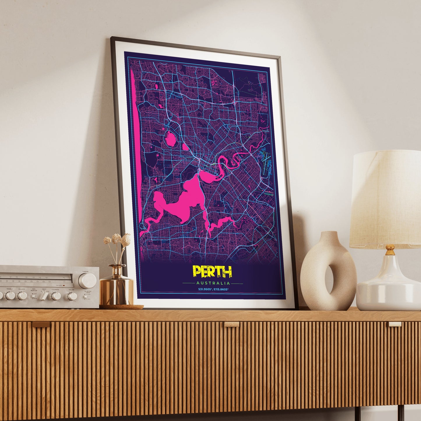 Perth Cyberpunk Map Poster