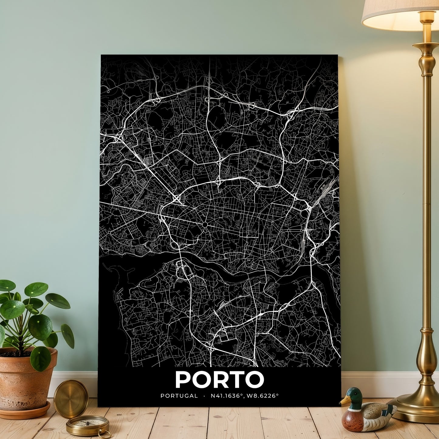 Porto Elegant Map Poster